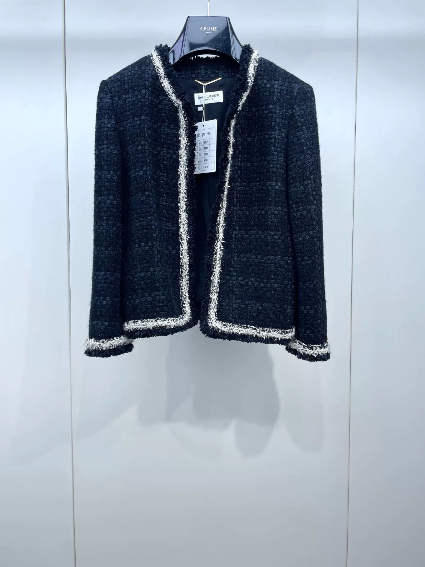 Saint Laurent Paris Saint Laurent Black Tweed Jacket Size S / US 4 / IT 40 - 1 Thumbnail