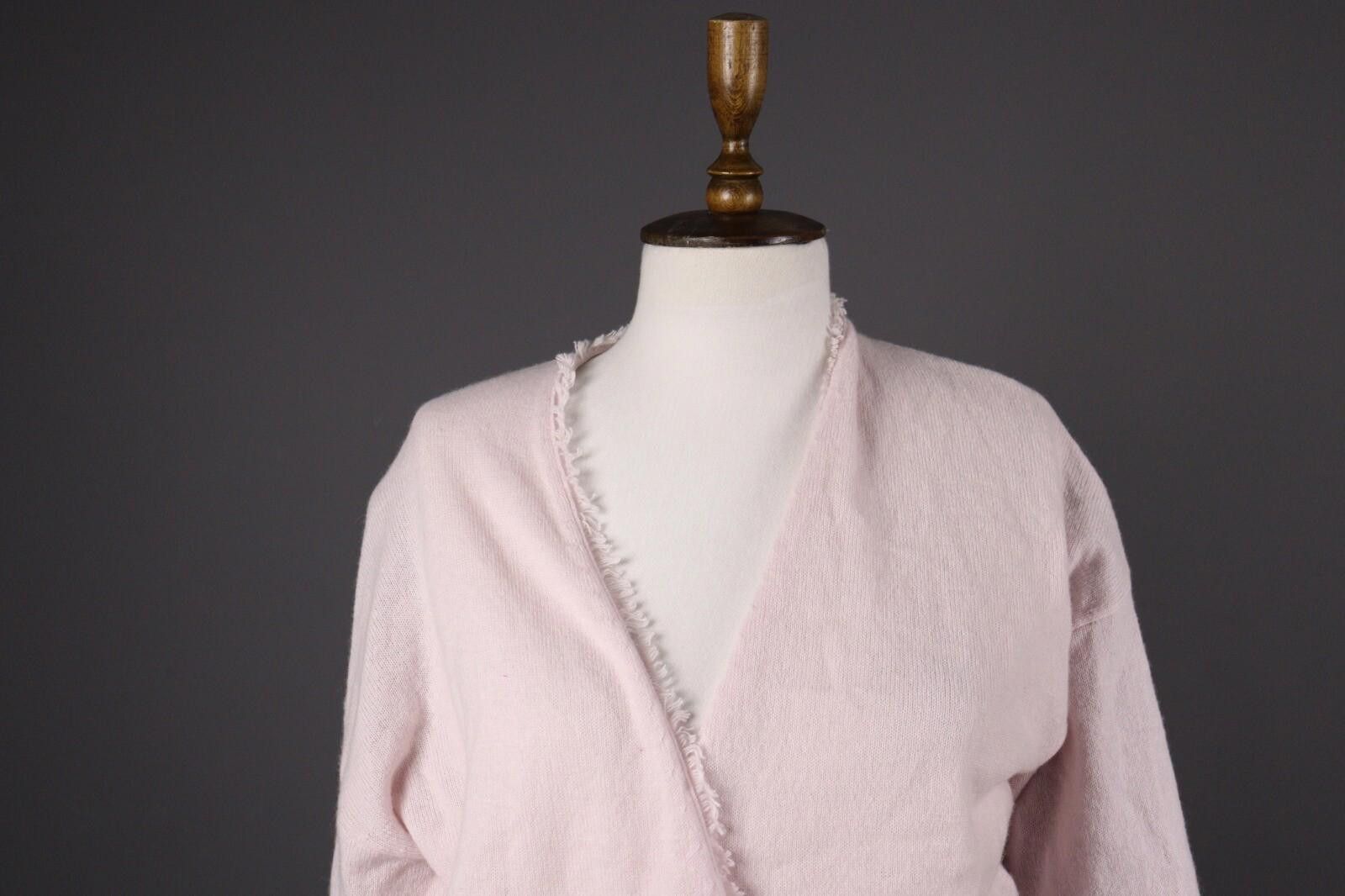 Designer FFC Pink Wool Cashmere Knit Drepe Cardigan Sweater Size 1 Size M / US 6-8 / IT 42-44 - 2 Thumbnail