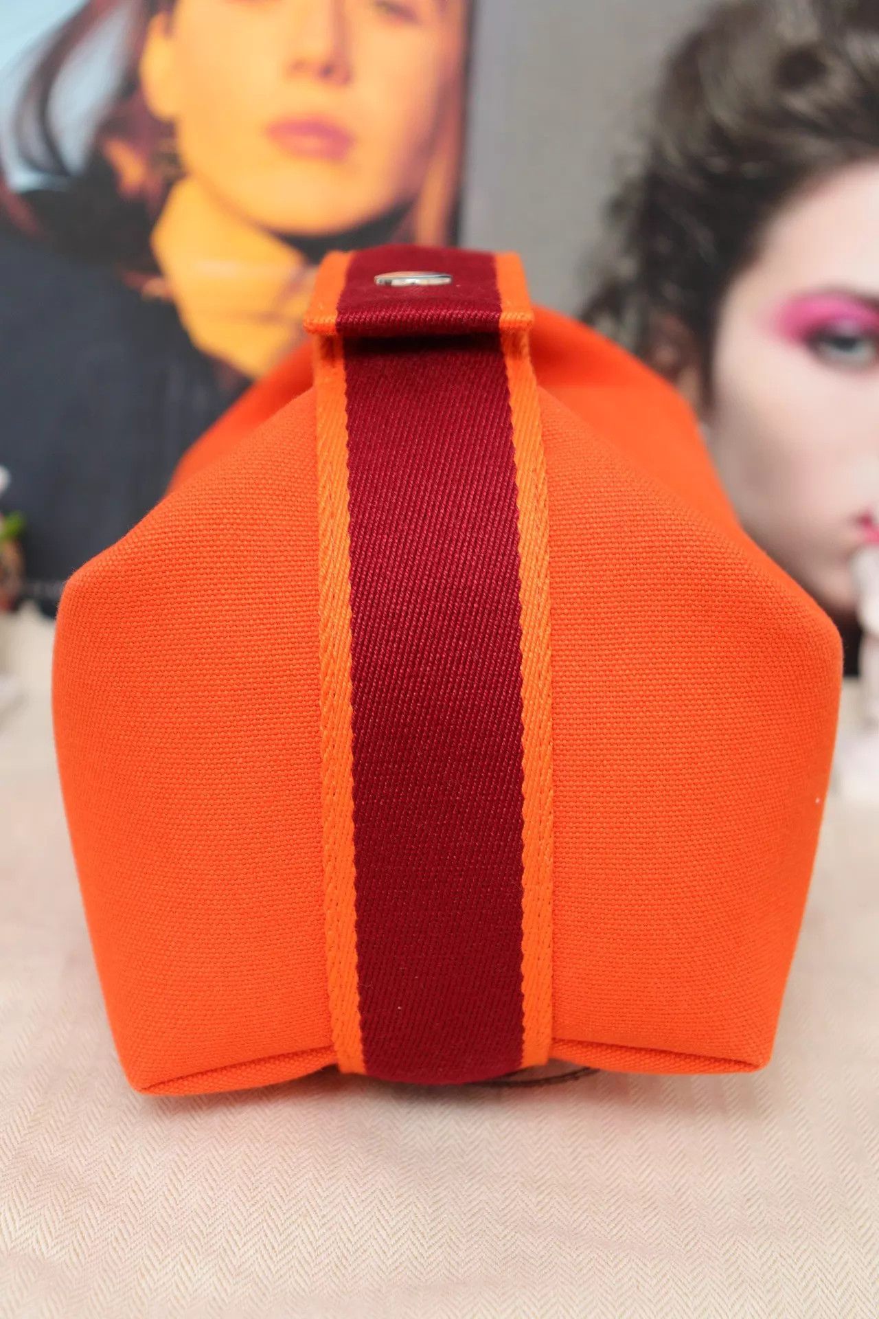 Hermes Hermès Lunch Box Bag Flame Orange 21x12x10 Dust Bag Size ONE SIZE - 4 Thumbnail