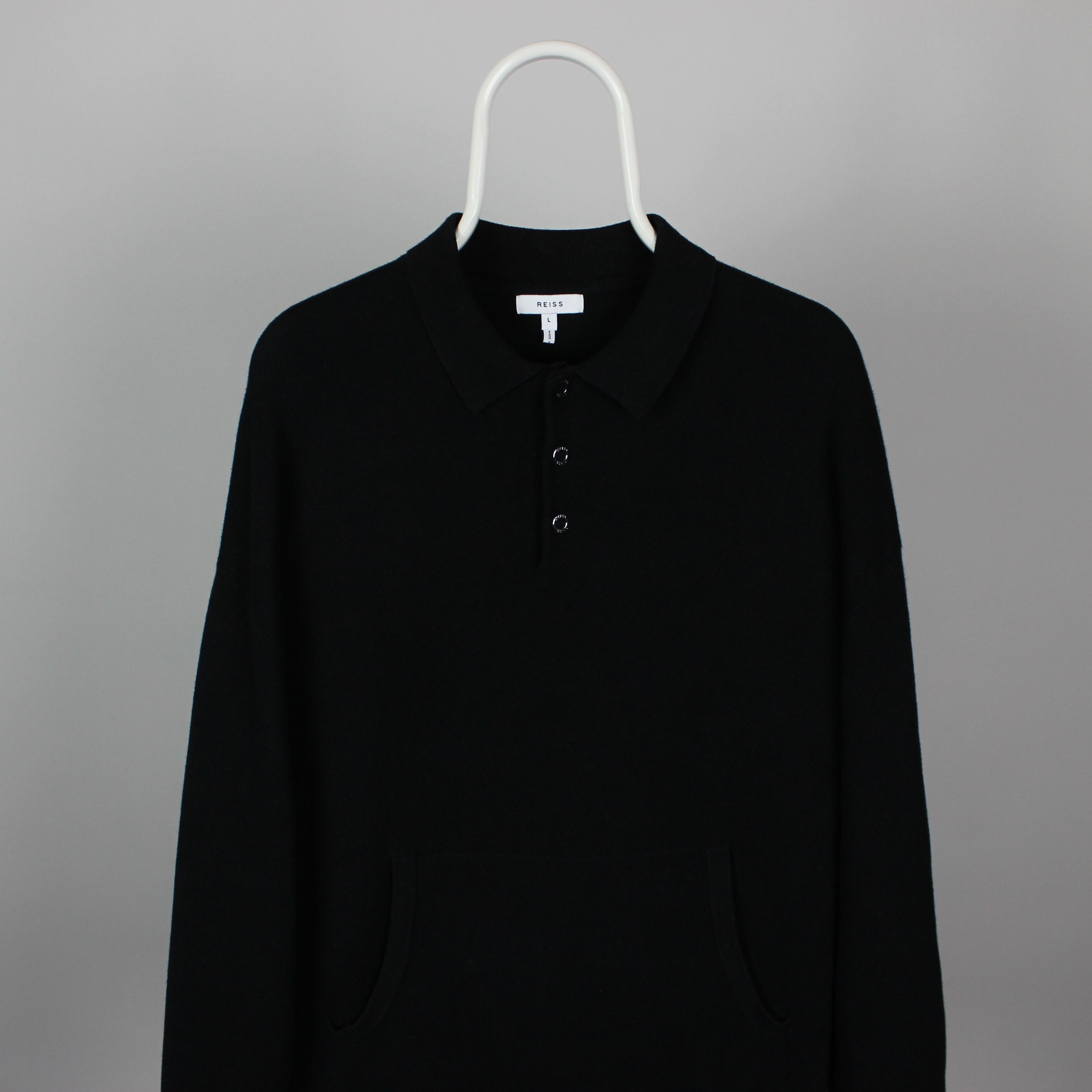 Reiss Reiss east wool jumper men sweater cotton L black Size US L / EU 52-54 / 3 - 1 Thumbnail