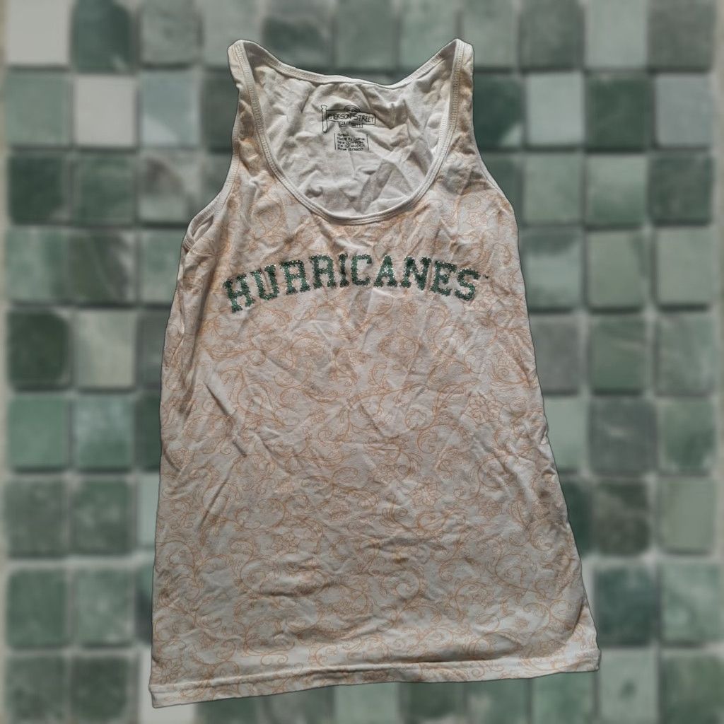 Vintage Miami Hurricanes Women’s Tank Top Small S Beaded Orange White Stain discounted Activewear Football Women's Tank Size S / US 4 / IT 40 - 1 Thumbnail