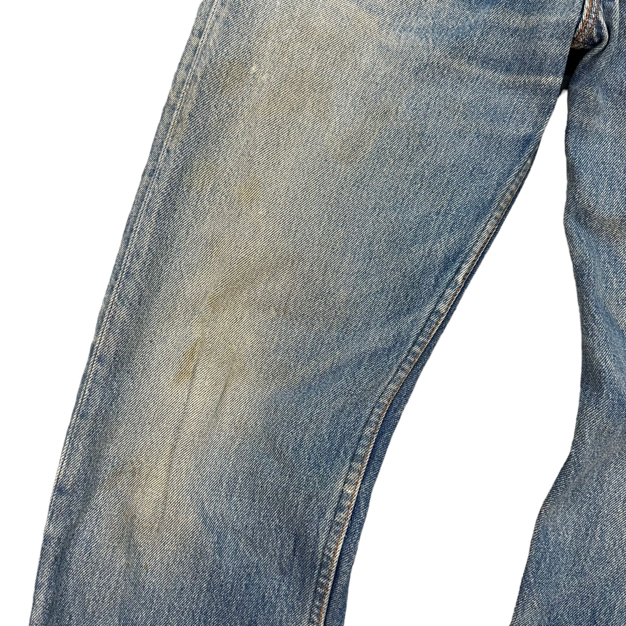 Levi's Vintage Clothing TRASHED🔥 LEVIS 501 FLY BUTTON DISTRESS DENIM PANT #8098-203 Size US 31 - 8 Thumbnail