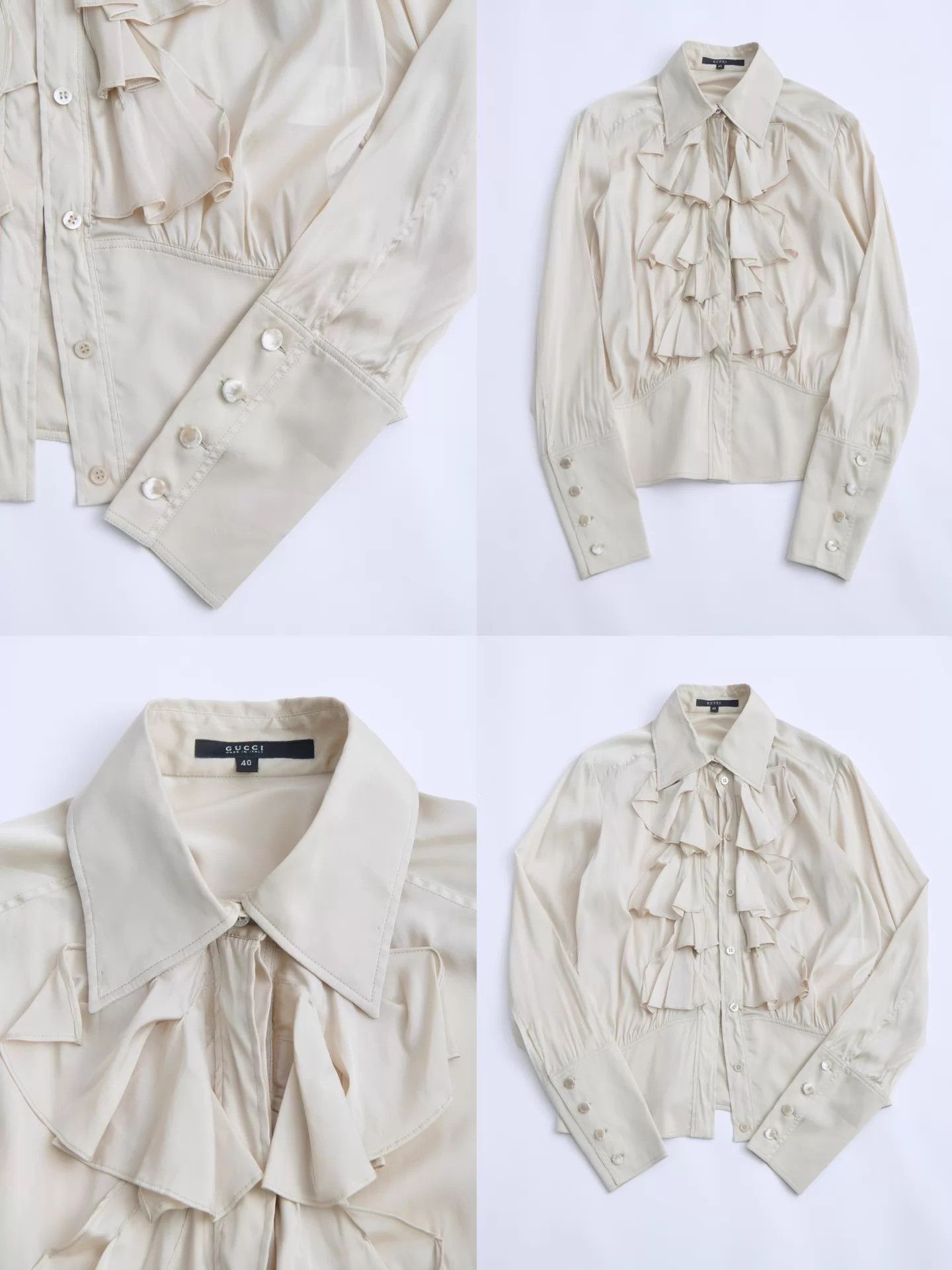 Gucci GUCCI 05ss Alessandra Facchinetti Silk Ruffle Shirt 40 Size S / US 4 / IT 40 - 8 Thumbnail