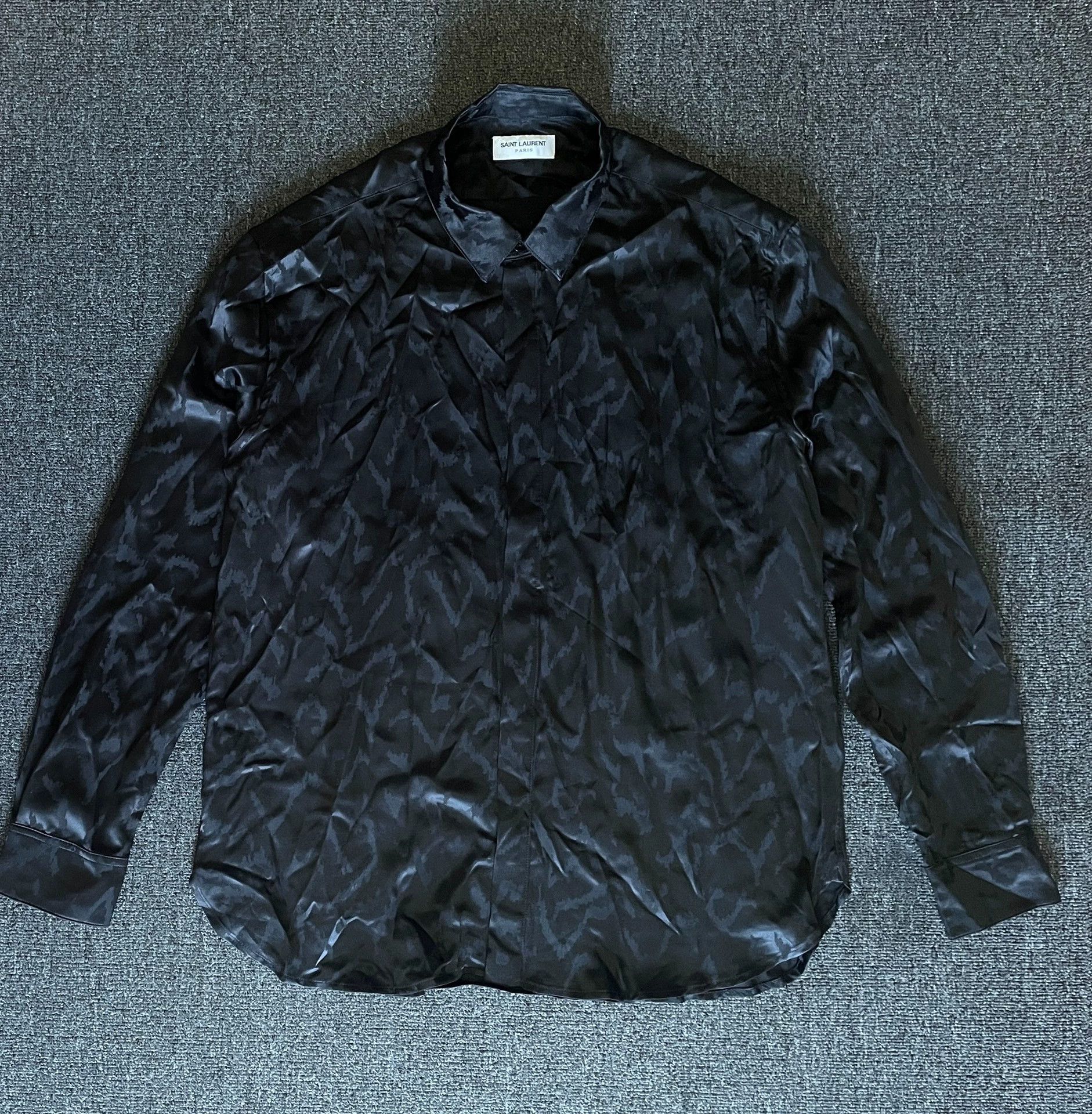 Saint Laurent Paris Saint Laurent Paris Black mulberry silk shirt Size US L / EU 52-54 / 3 - 1 Thumbnail