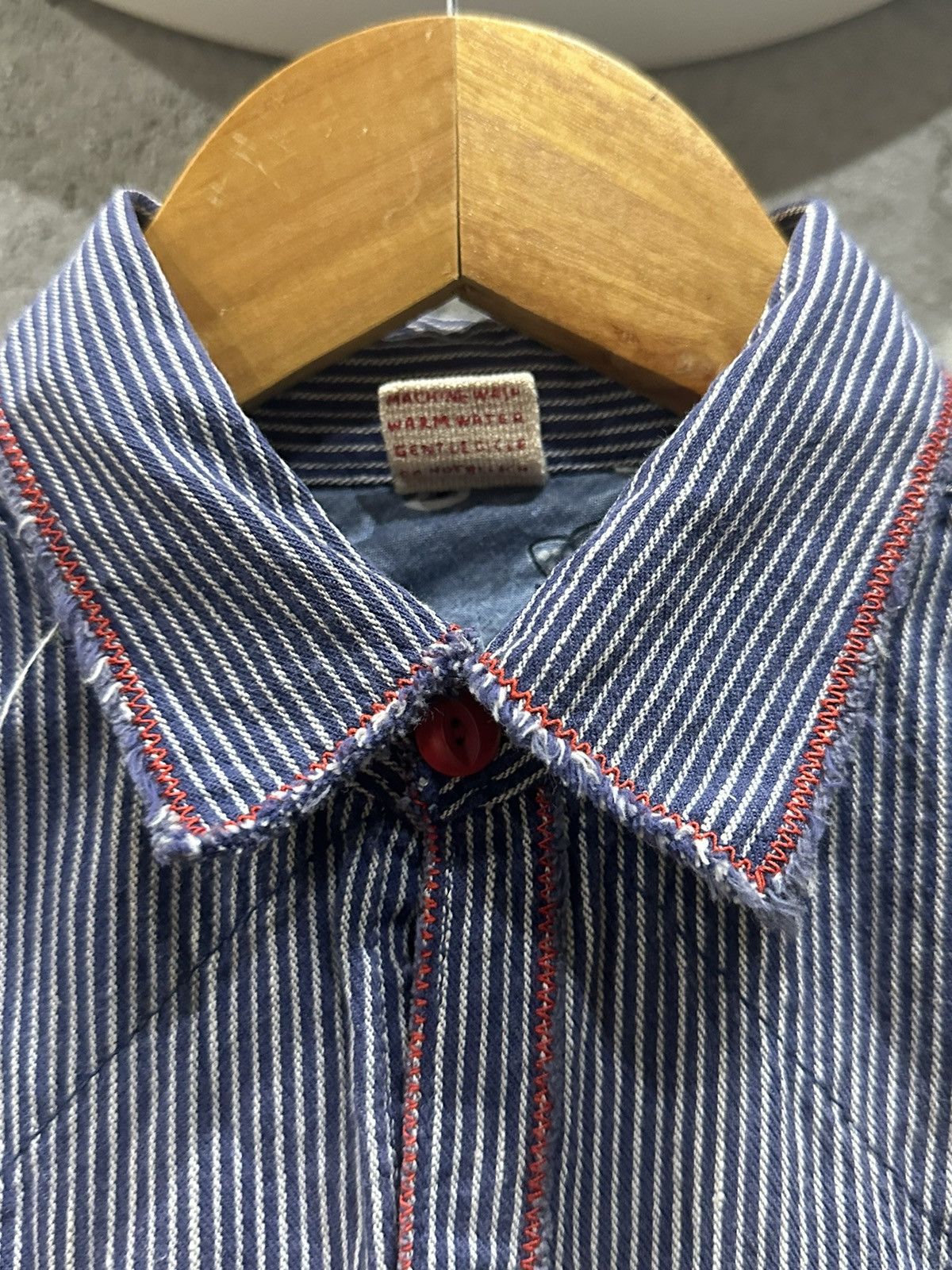45rpm 45Rpm Metal Button Logo Hickory Stripes Shirt Fit XS Size US XS / EU 42 / 0 - 8 Thumbnail