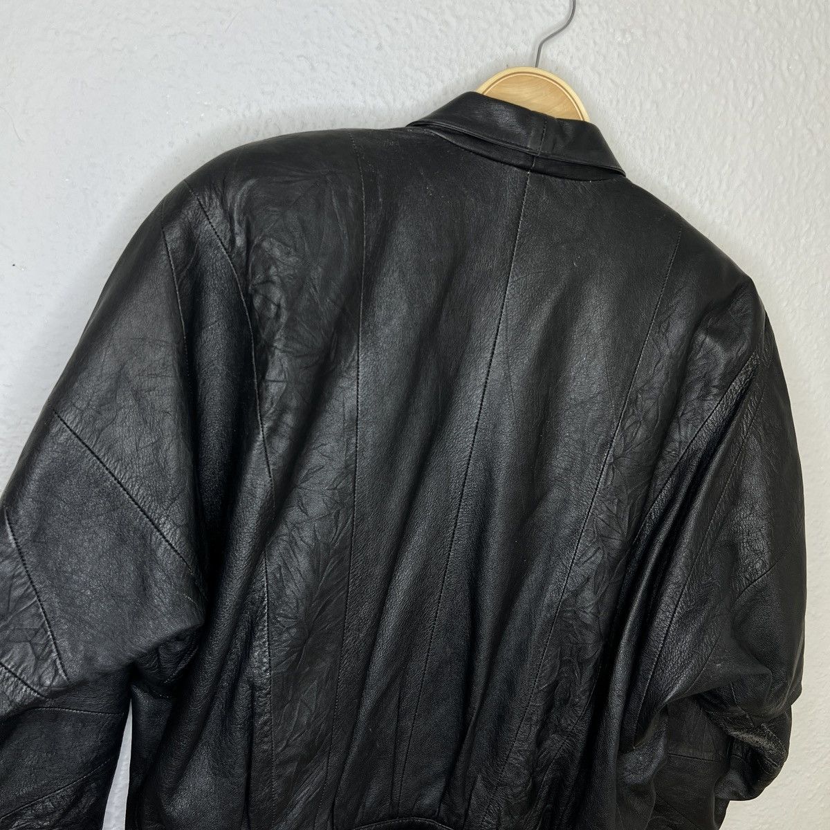Vera Pelle × Vintage Vintage Leather Jacket Biker Ramones Black Genuine Trucker Size US M / EU 48-50 / 2 - 9 Thumbnail