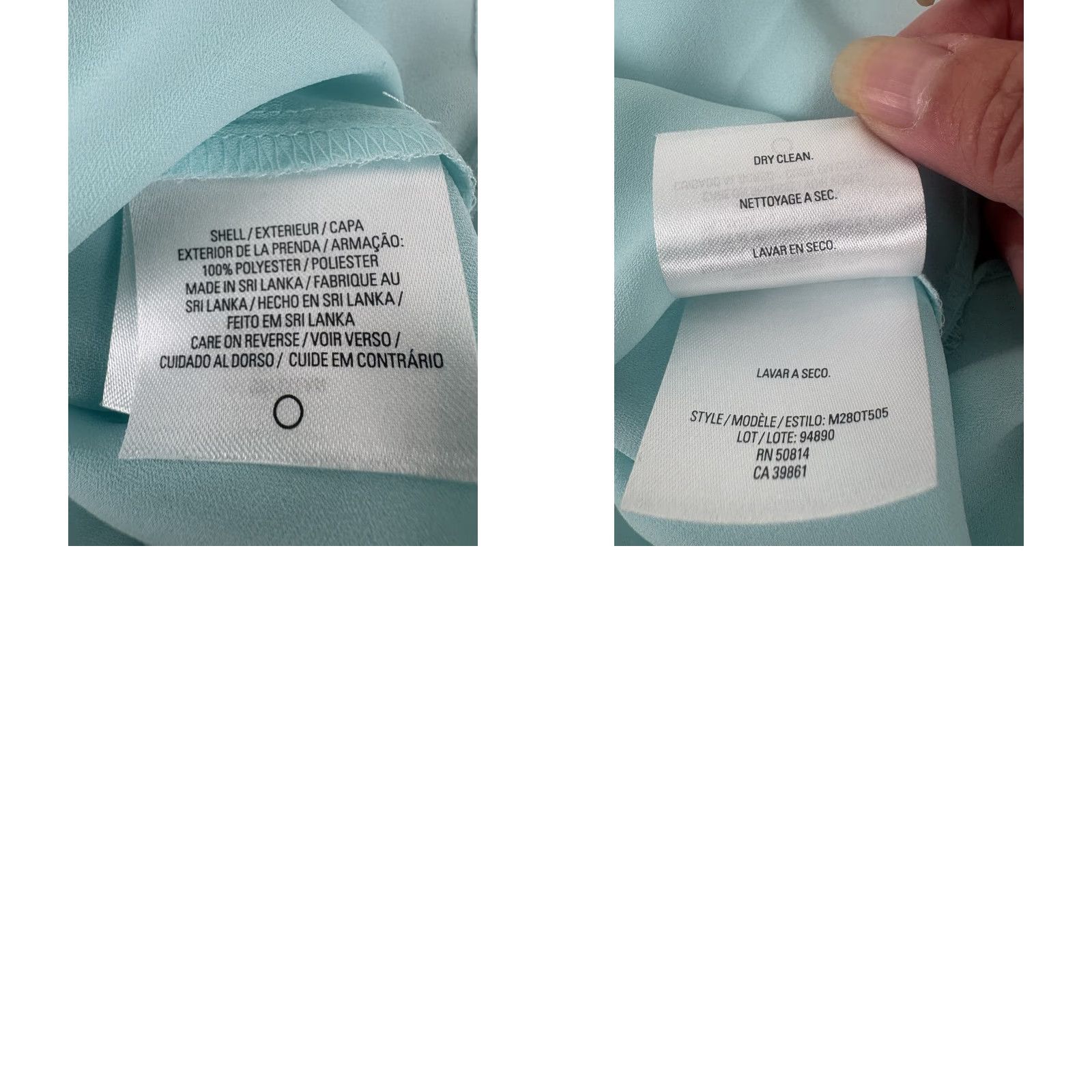 Vintage Tahari Teal Sheer Hi-Lo Roll Tab Sleeves Blouse Womens Size XL Size XL / US 12-14 / IT 48-50 - 8 Thumbnail
