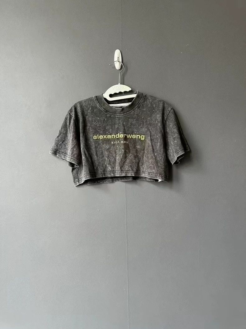 Alexander Wang Alexander Wang Washed Gold Logo Crop Tee - dmc Size US XS / EU 42 / 0 - 1 Thumbnail