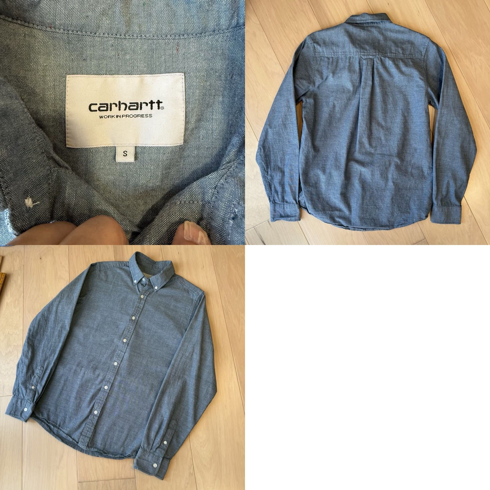Carhartt Wip Carhartt WIP Kyoto Shirt Small Blue Oxford Workwear Button-Up Long Sleeve Mens Button-Down Pockets USA Western 90s Vintage? Size US S / EU 44-46 / 1 - 8 Thumbnail