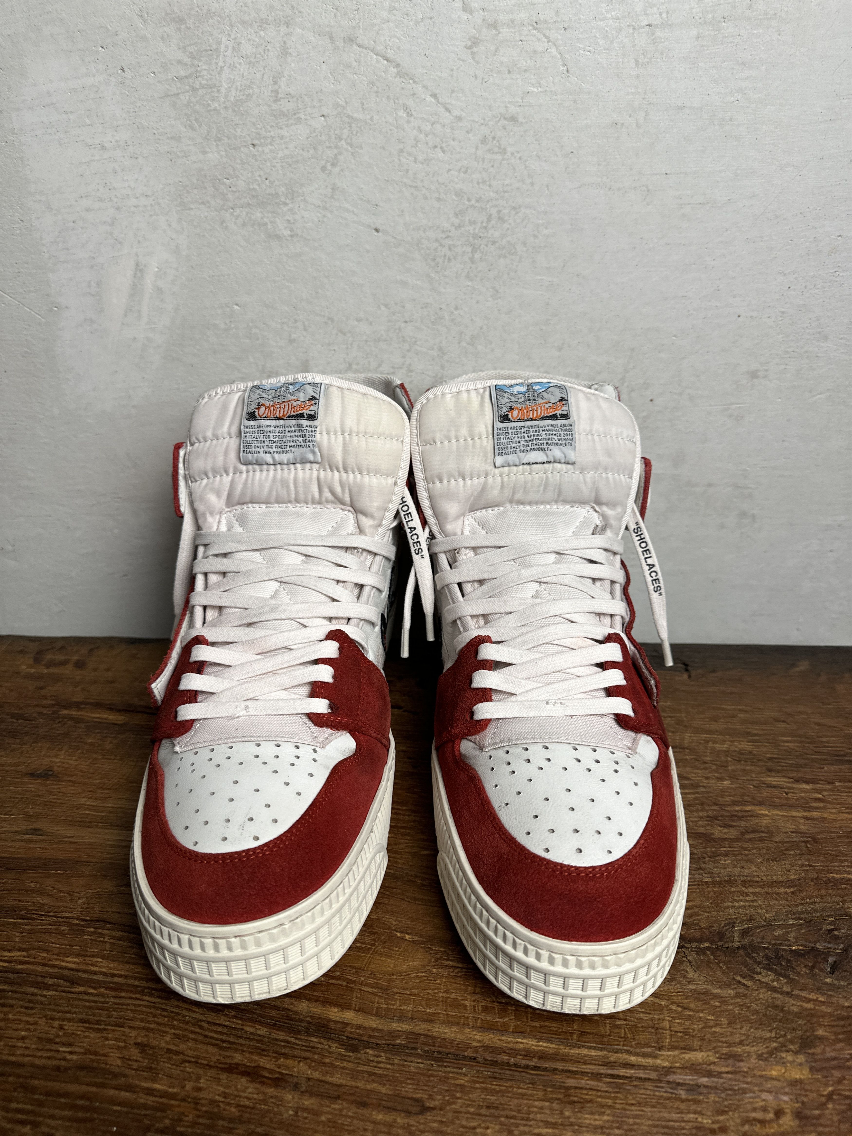 Off-White Off-White Off-Court 3.0 Red White Suede High-Top Shoes Size US 11 / EU 44 - 7 Thumbnail