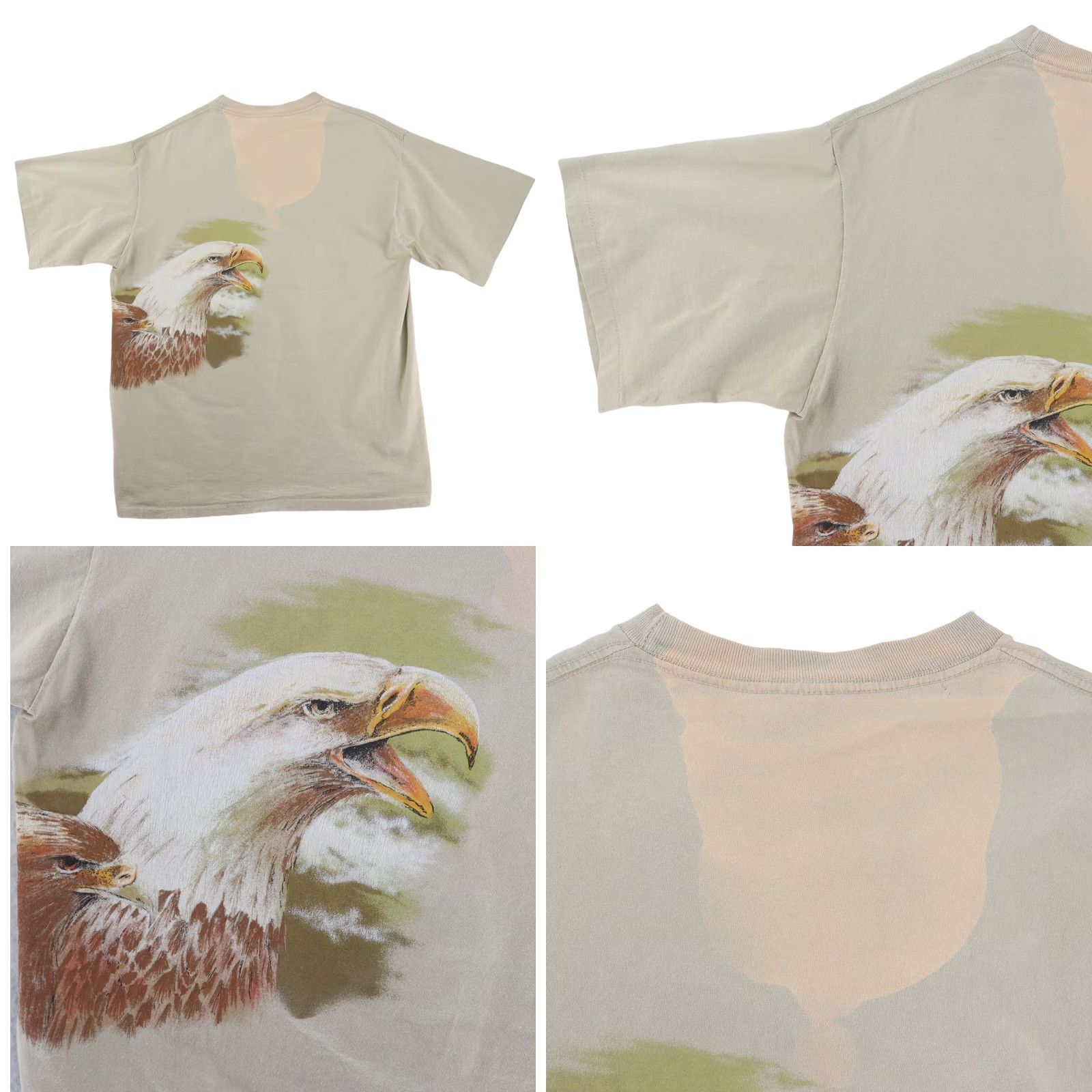 Elwood Vintage Hazelwood Eagles All Over Print Single Stitch Shirt XL Men's Beige 90s Flagship Mens Size US XL / EU 56 / 4 - 8 Thumbnail