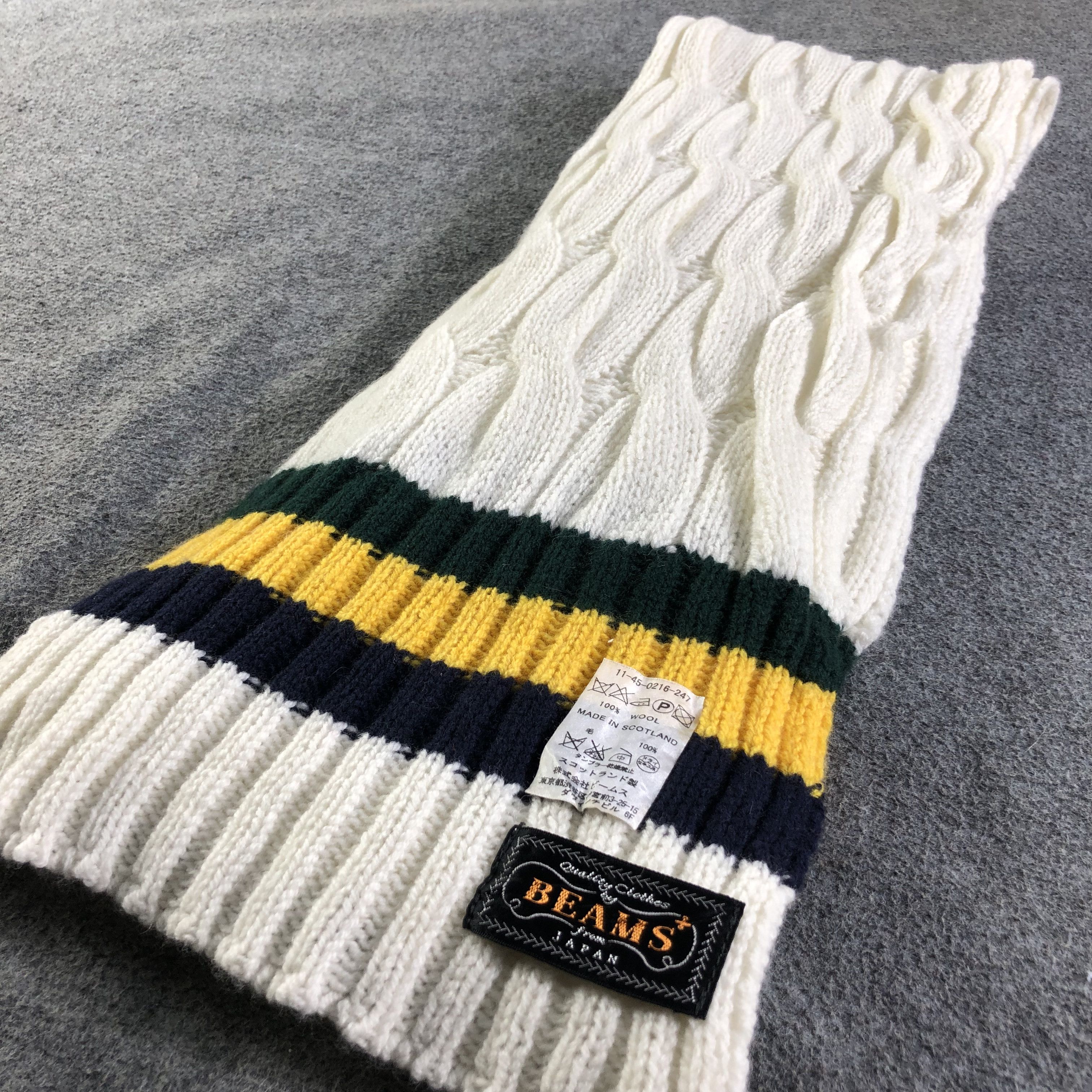 Beams Plus Beams Cable Knit Wool Scarf Muffler V2032 Size ONE SIZE - 3 Thumbnail