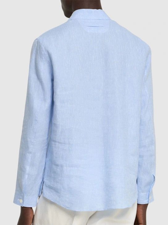 Z Zegna o1lsvrm0525 Oasi Linen Shirt in Light Blue Size US M / EU 48-50 / 2 - 4 Thumbnail