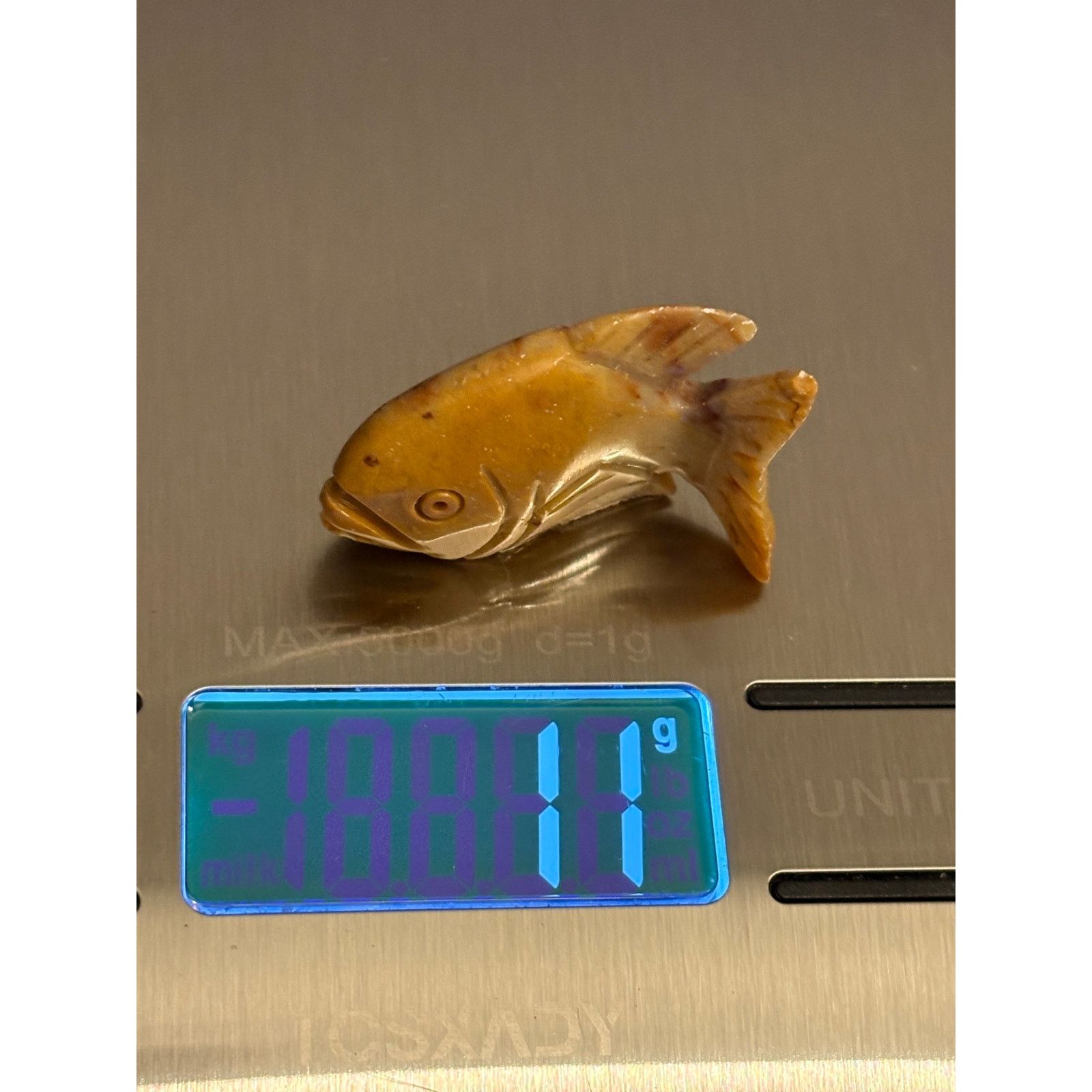 Other Carved Stone Fish Pendant Brown Tan Figurine Charm 11g Size ONE SIZE - 3 Thumbnail
