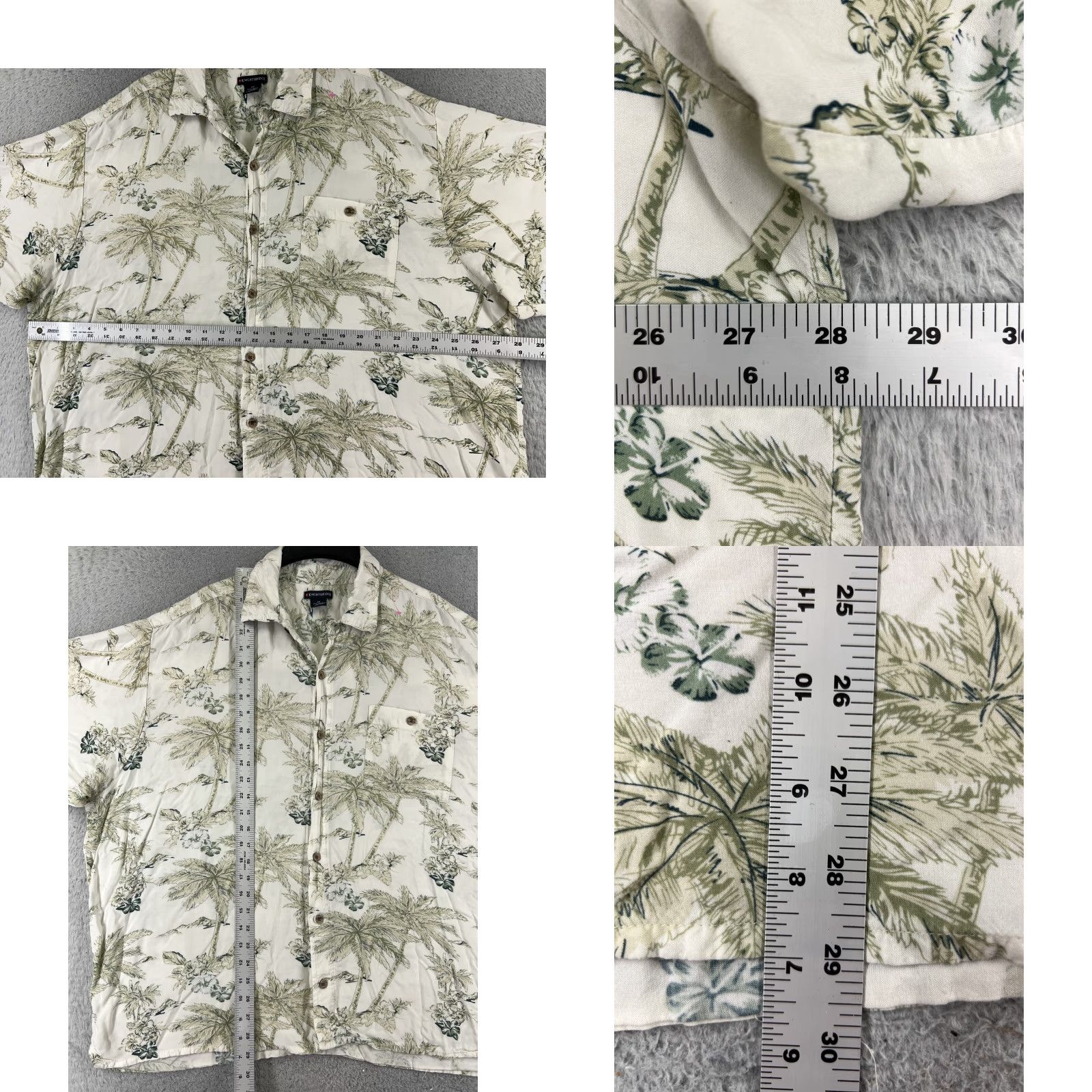 Vintage VINTAGE Knightsbridge Shirt Adult 2XL XXL White Green Palm Tree Floral 100% Rayon Beach Size US XXL / EU 58 / 5 - 8 Thumbnail
