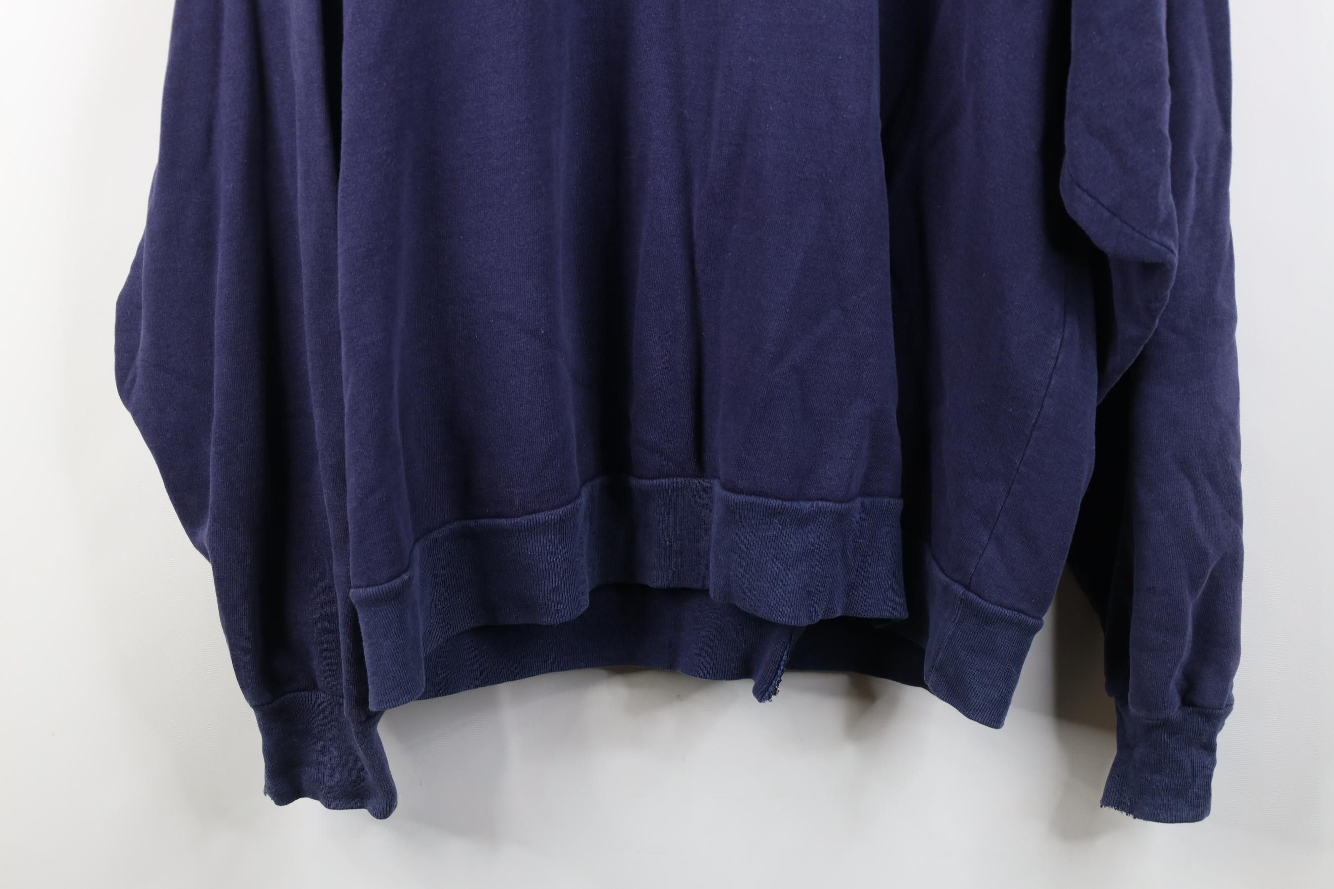 Vintage Vintage 90s Streetwear Blank Full Zip Hoodie Sweatshirt Blue Size US XL / EU 56 / 4 - 17 Thumbnail