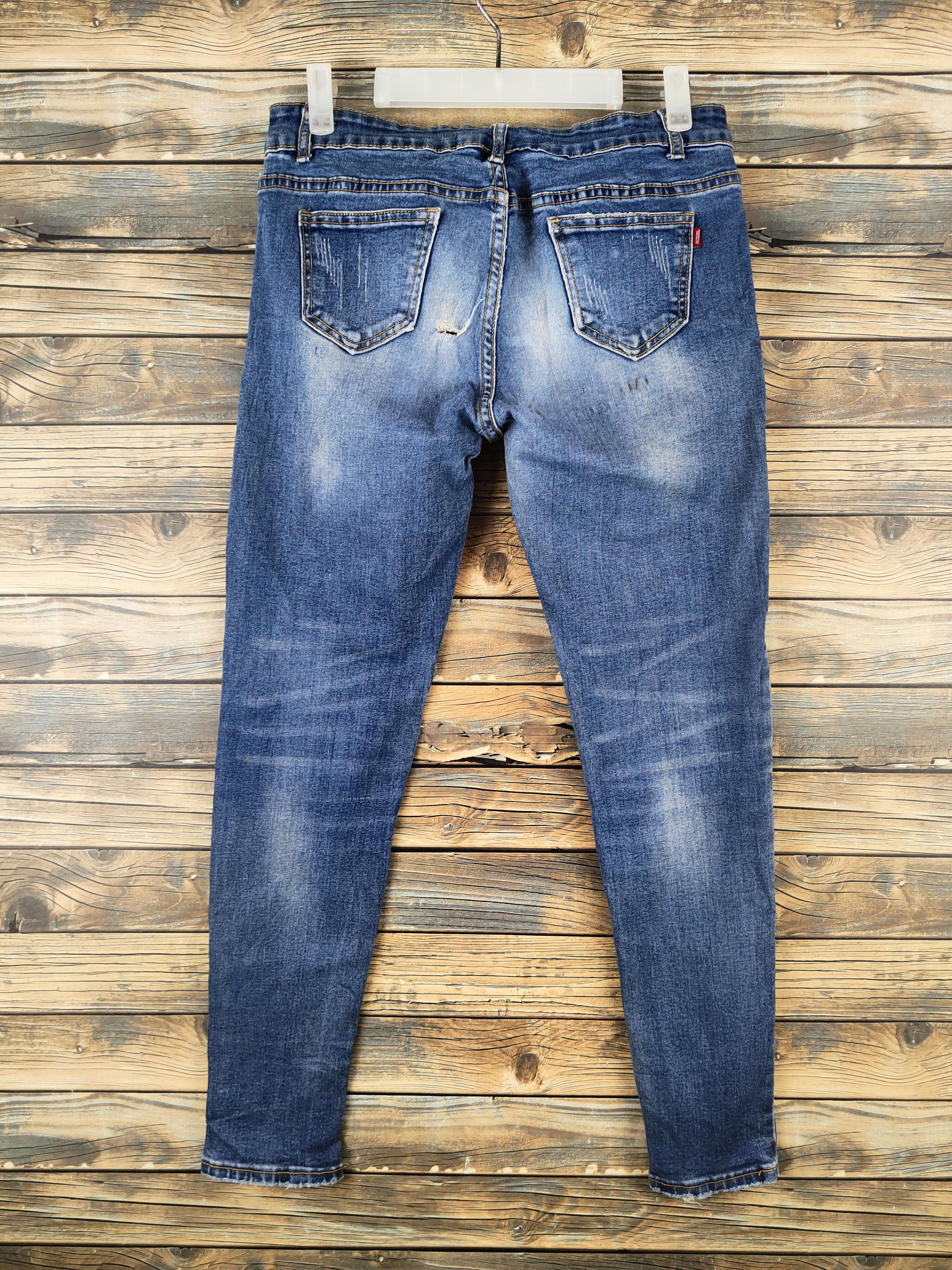 Japanese Brand Japanese Brand Blue Distressed Ripped Skinny Jeans #S2923 Size US 29 - 7 Thumbnail