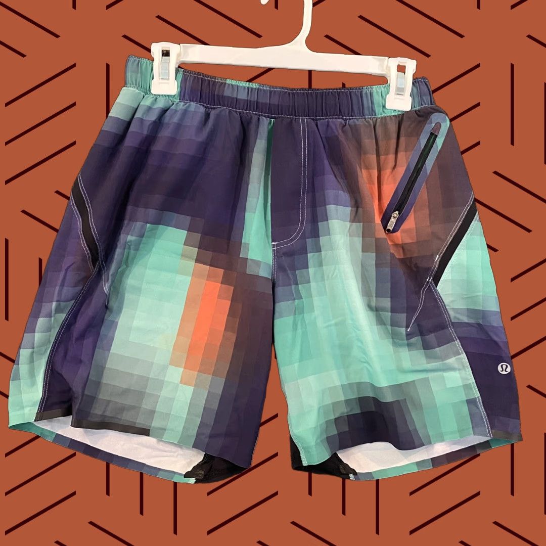 Lululemon Lululemon Pace Breaker Shorts Mens Medium 7” Inseam Multicolor Geometric Workout Size US 31 - 1 Thumbnail
