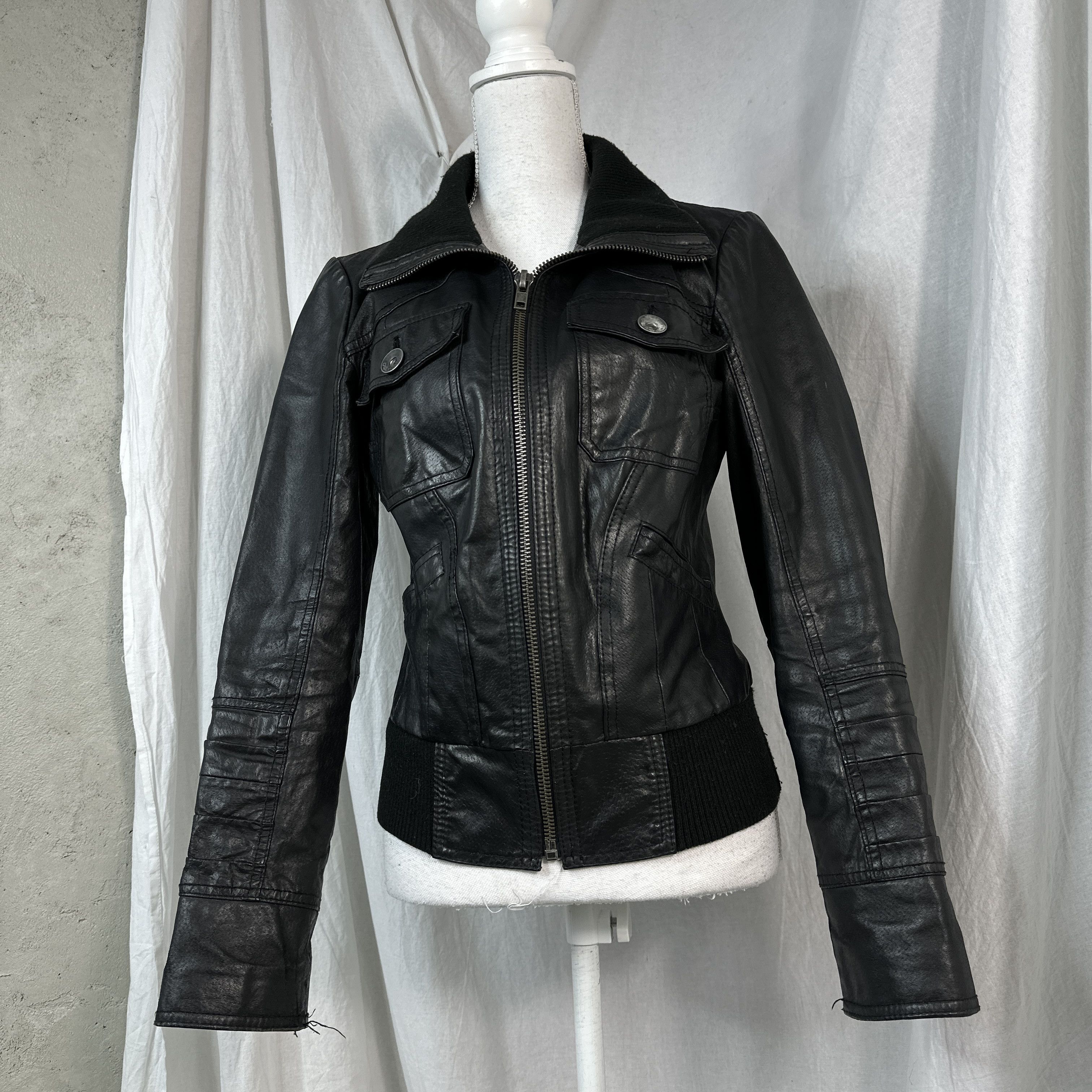 Vintage Vintage Moto Leather Jacket Size M / US 6-8 / IT 42-44 - 4 Thumbnail
