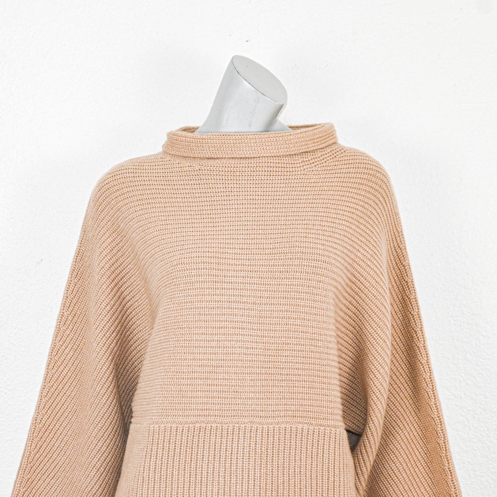 St. John ST. JOHN Medium 100% Cashmere Mock Neck Sweater Beige knit Size M / US 6-8 / IT 42-44 - 9 Thumbnail