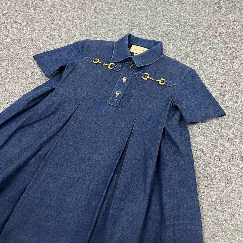 Gucci Gucci Denim Dress with Horsebit Detail-2506 Size S / US 4 / IT 40 - 3 Thumbnail