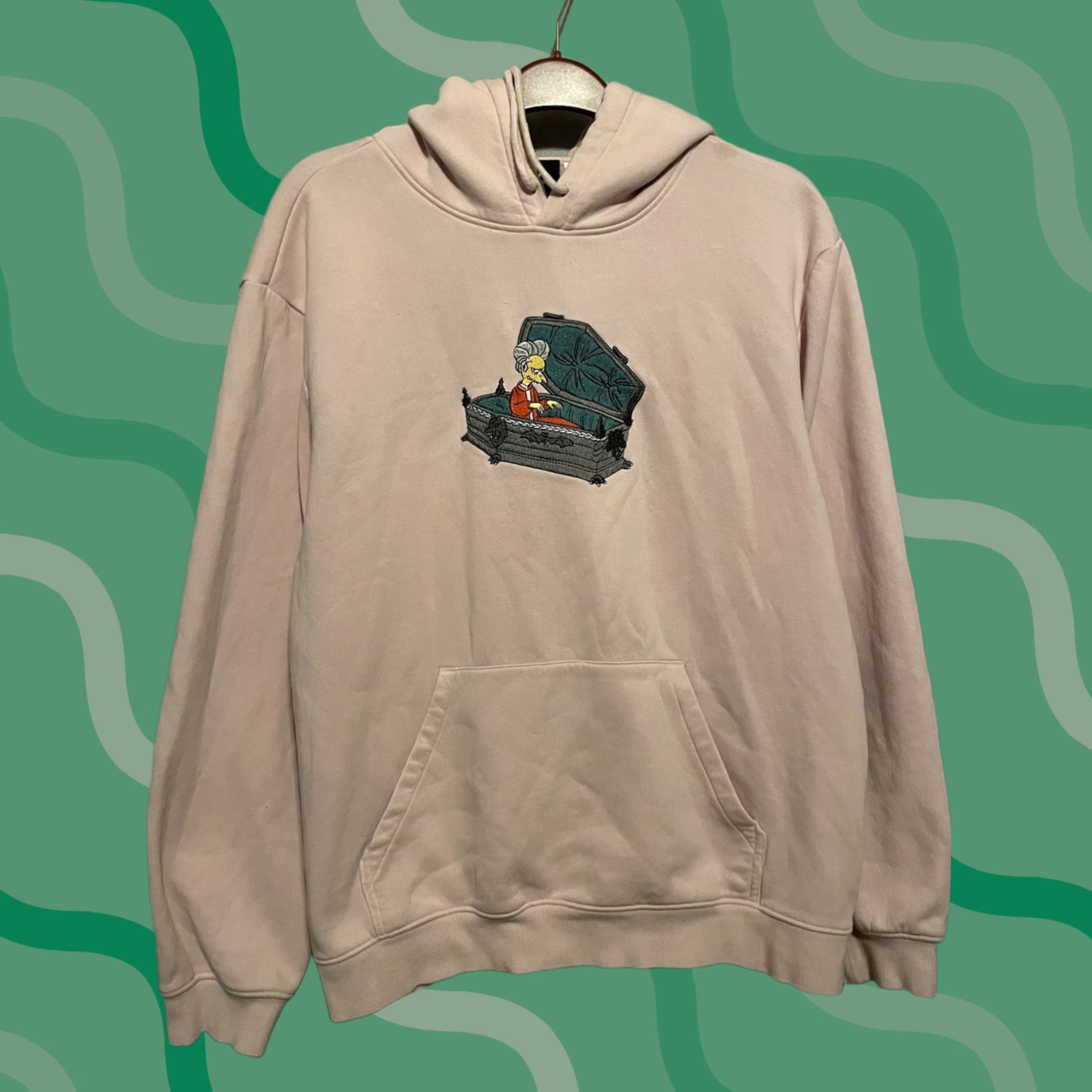 H&M The Simpsons X H&M Mr. Burns Embroidered Pink Hoodie XL Men Pullover Hoodie Oversized Cotton Embroidered Pink 90s Size US XL / EU 56 / 4 - 1 Thumbnail
