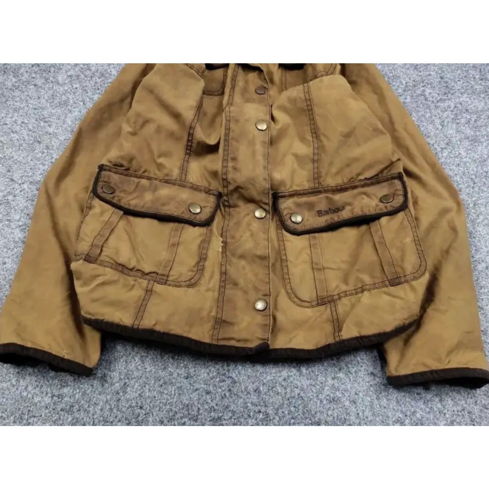 Barbour VINTAGE Barbour Women's Jacket Wax Brown Utility E145 Retail Ladies Regular Size L Leather? (Note: Original title contains 'Cotton' canvas etc.) Size L / US 10 / IT 46 - 5 Thumbnail