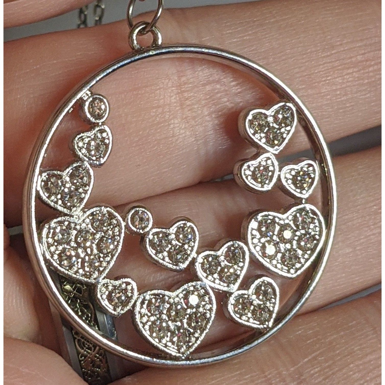 Other Sparkly Heart Pendant Necklace With Rhinestones Size ONE SIZE - 1 Thumbnail