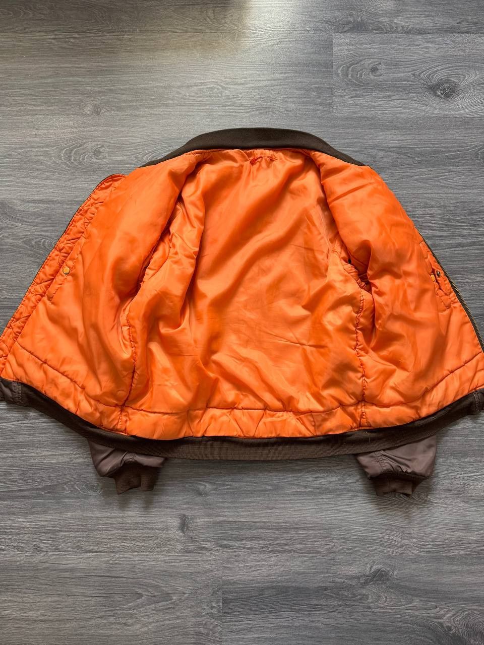 Japanese Brand Riot Riot Vintage Brown Bomber Jacket Ma 1 USAF Military Size US XL / EU 56 / 4 - 15 Thumbnail