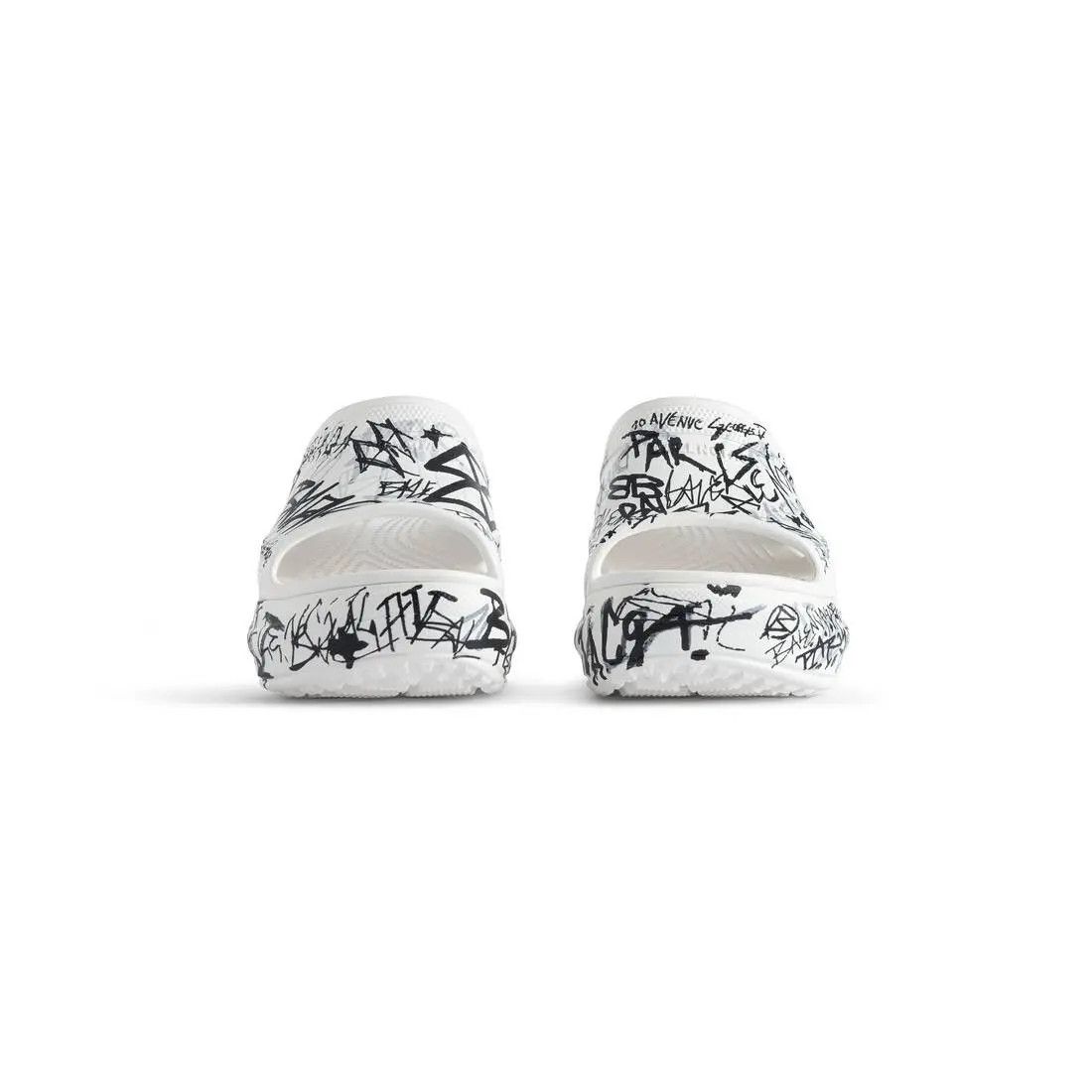 Balenciaga × Crocs o1w1db11125 Pool Crocs™ Graffiti Slide Sandals in White Size US 7 / IT 37 - 3 Thumbnail