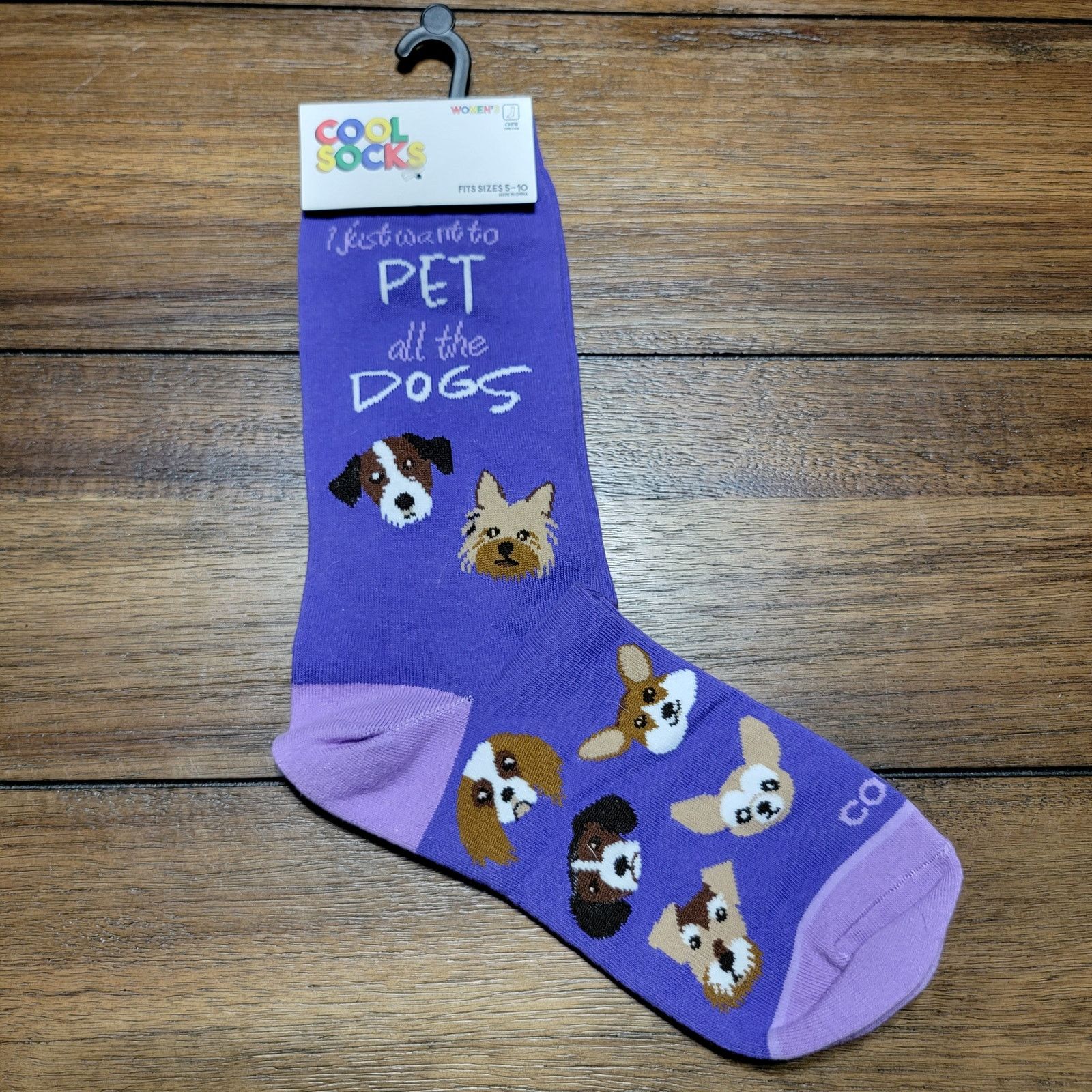 Other Cool Socks Crew Women's "...Pet All The Dogs" - 5-10 NWT Size ONE SIZE - 1 Thumbnail