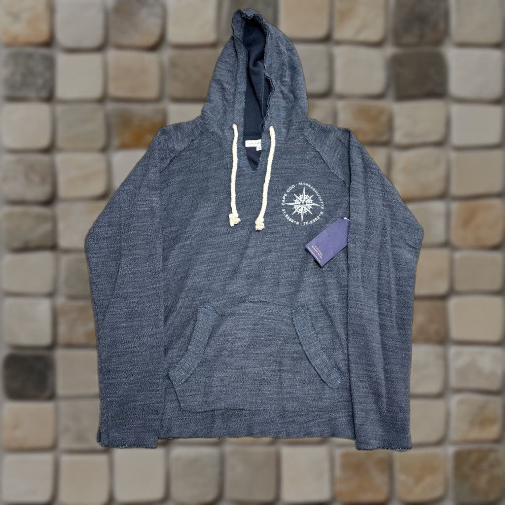 Vintage Vineyard Crew Star Compass Baja Distressed Hoodie Mens Large Blue Denim New Shirt Size US L / EU 52-54 / 3 - 1 Thumbnail