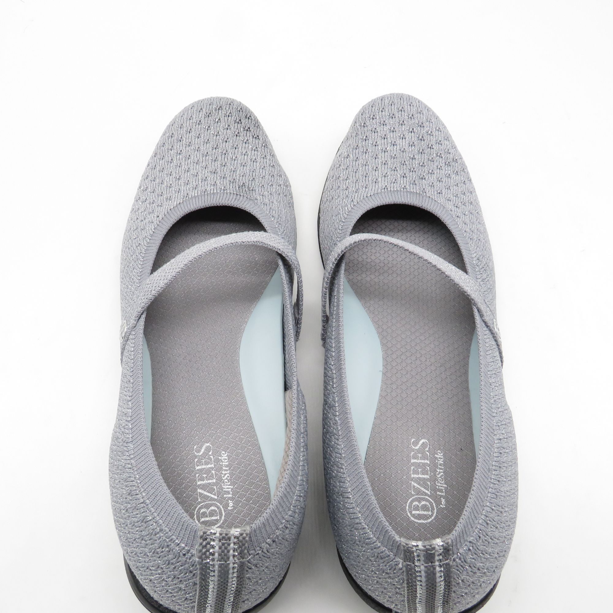 Other Lifestride Women's Grey Knit Mary Jane Flats By Bzees Size 8 Size US 8 / IT 38 - 7 Thumbnail