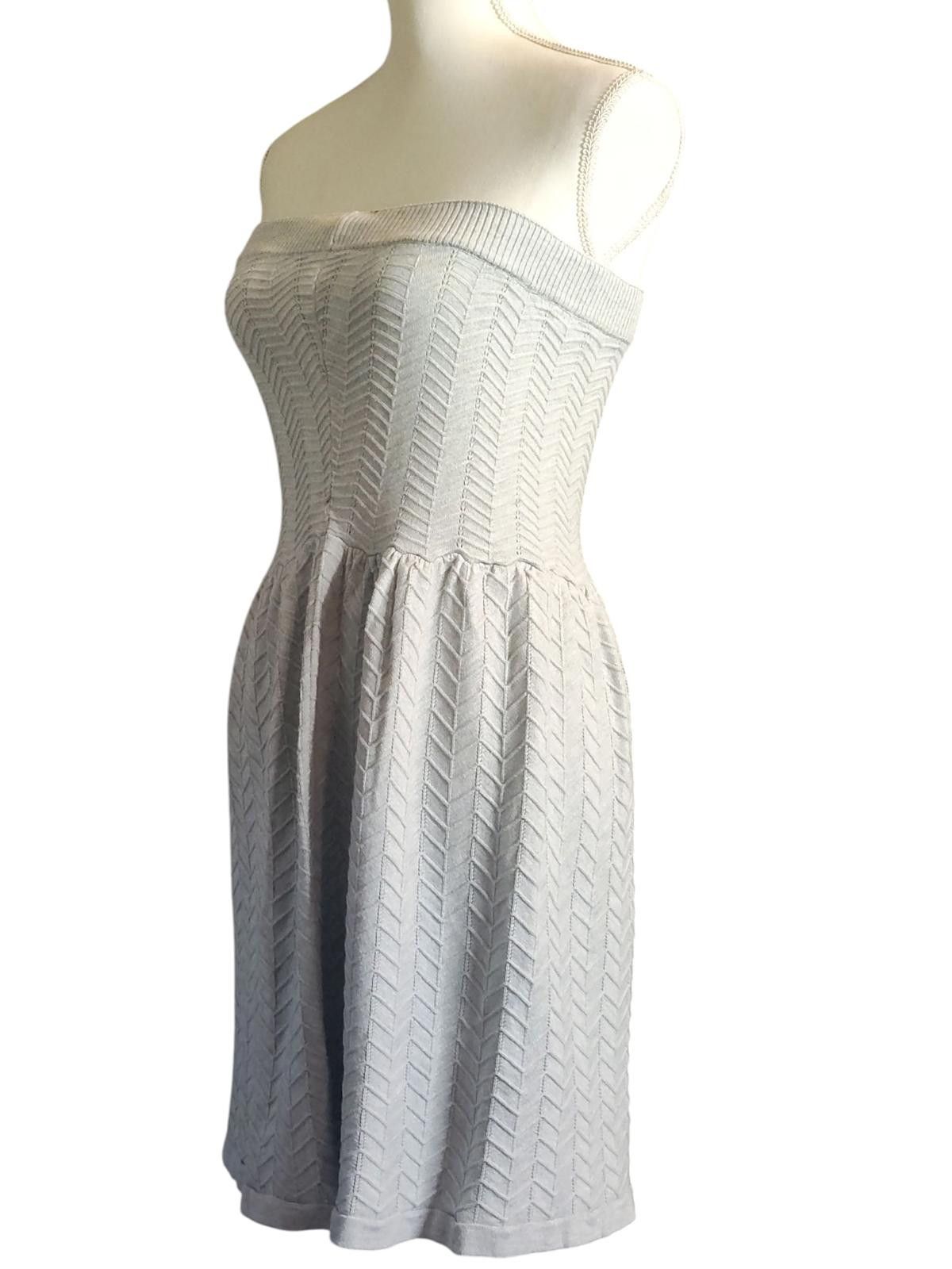 Express Express Women's Strapless Gray Knit Dress Size S / US 4 / IT 40 - 4 Thumbnail
