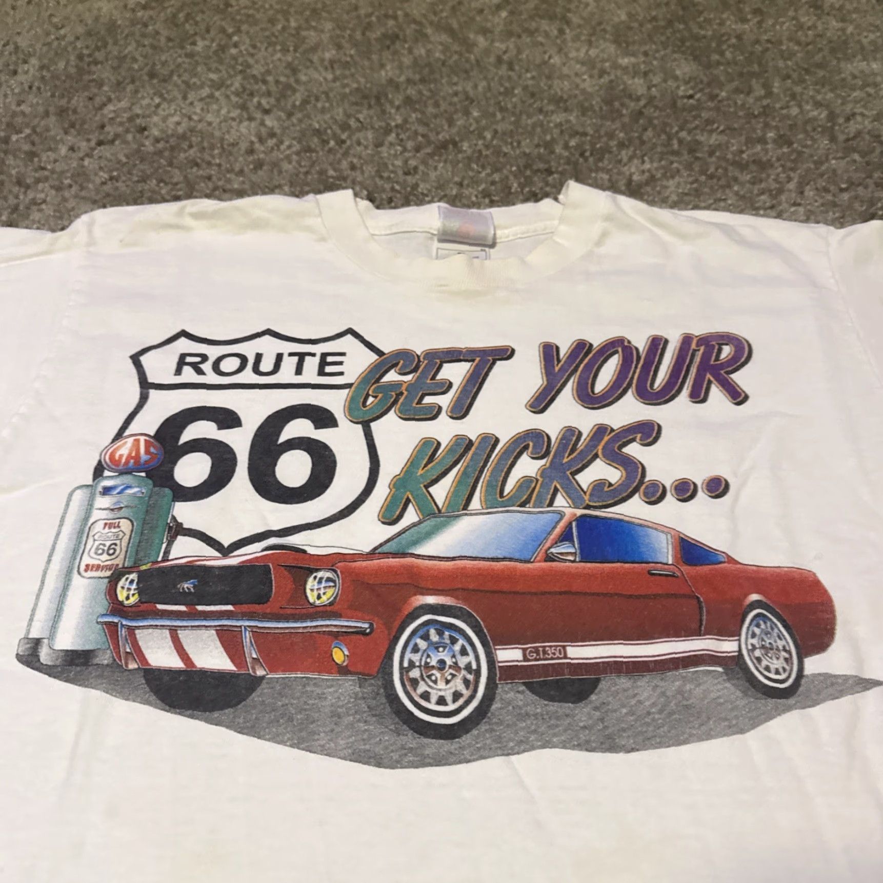 Fruit Of The Loom VINTAGE Route 66 Arizona Mustang GT White T-Shirt M Mens 90s Fruit of the Loom Size US M / EU 48-50 / 2 - 3 Thumbnail