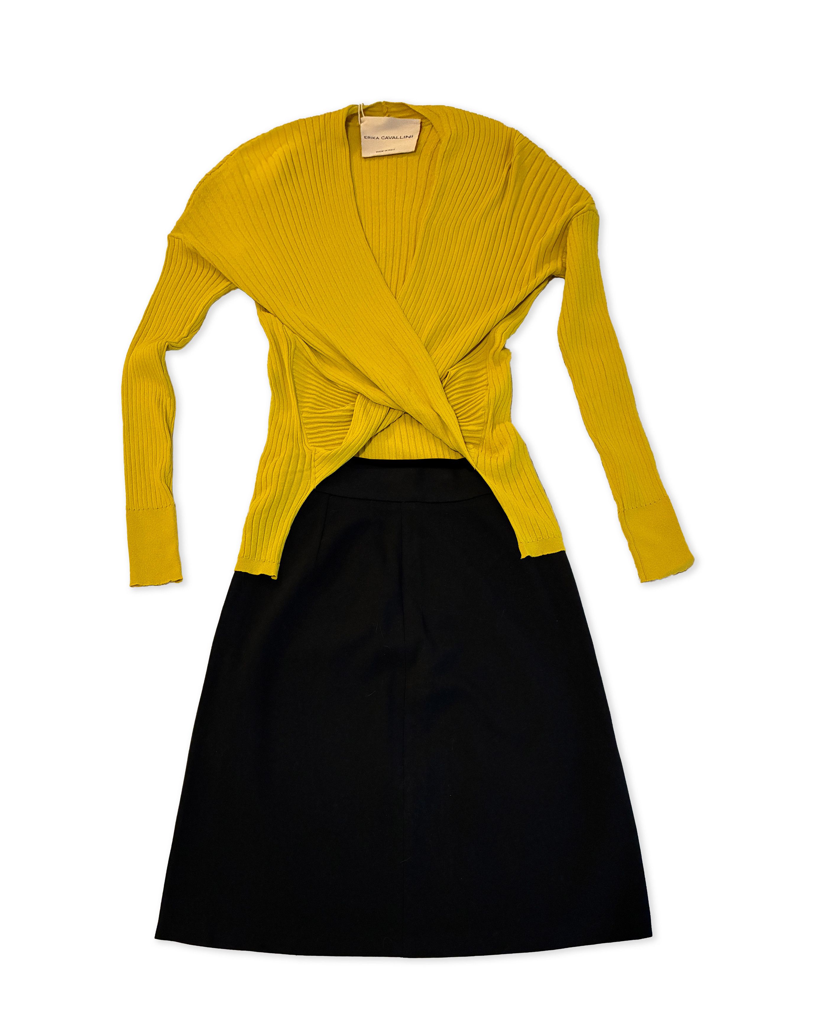 Other Long Sleeves Chartreuse Yellow Top With Front Knot Size L / US 10 / IT 46 - 5 Thumbnail