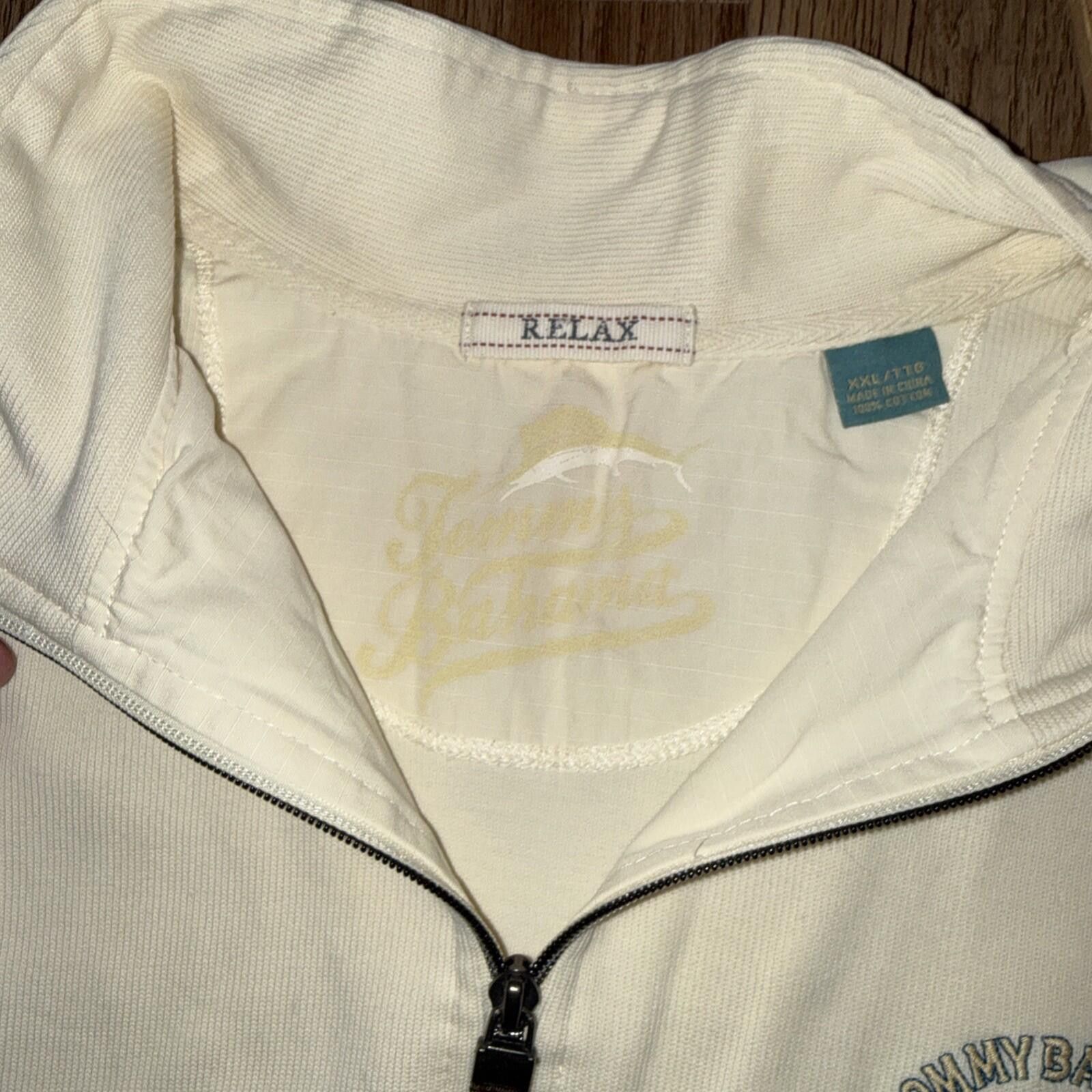 Tommy Bahama Y2K Tommy Bahama Relax 1/4 Quarter Zip Sweater Pale Cream Size US XXL / EU 58 / 5 - 8 Thumbnail