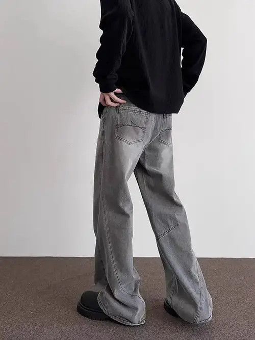 Jean Street vintage silhouette grey baggy jeans Size US 34 / EU 50 - 2 Thumbnail