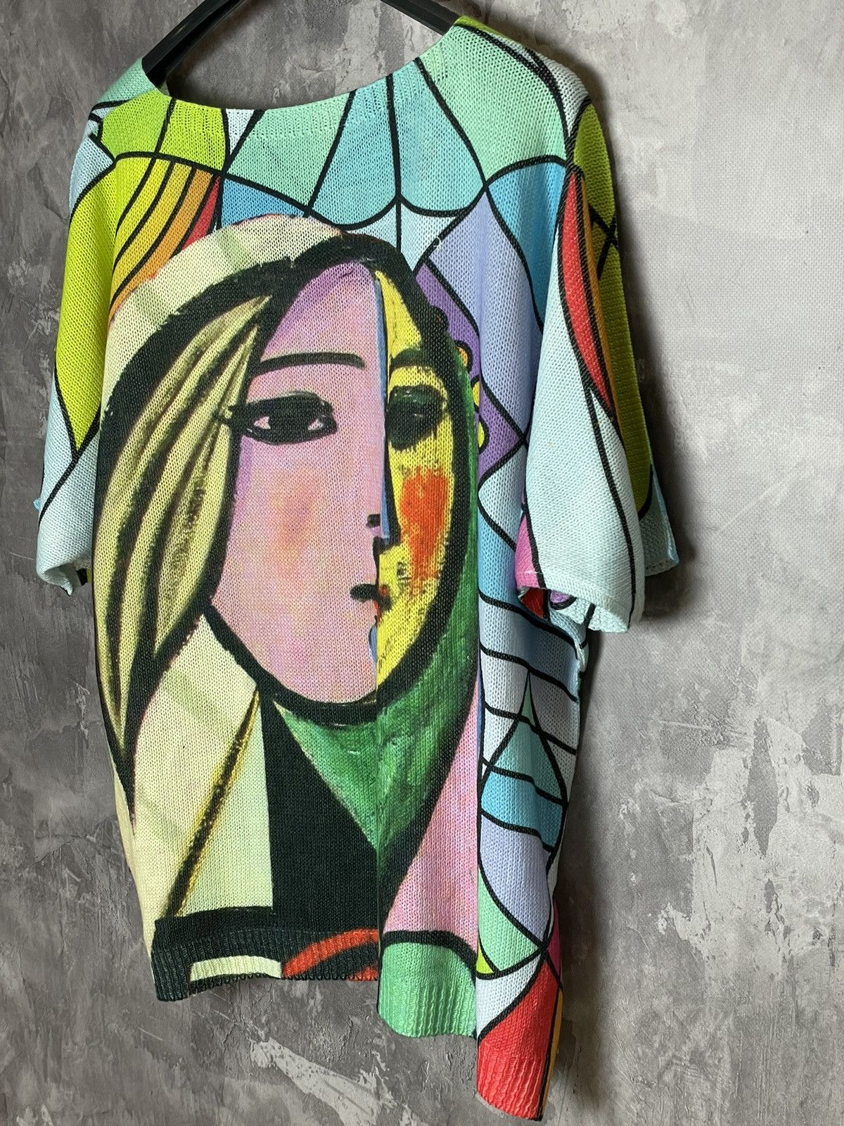 Vintage VTG 90s Picasso Art Knit T Shirt Mirror Girl Rare Size M / US 6-8 / IT 42-44 - 8 Thumbnail