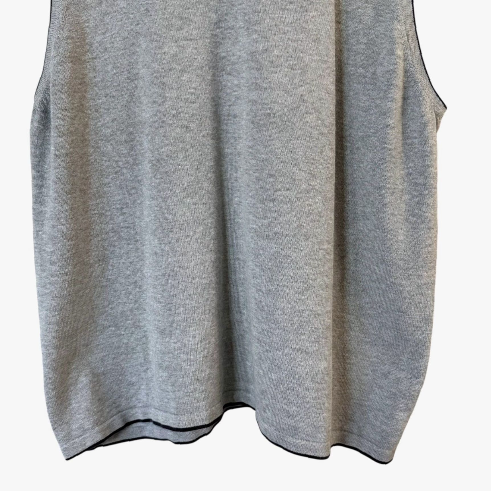 Guess VINTAGE Guess V-Neck Sweater Vest Gray Men's M Fine Gauge Knit 100% Cotton Vest Size US M / EU 48-50 / 2 - 6 Thumbnail
