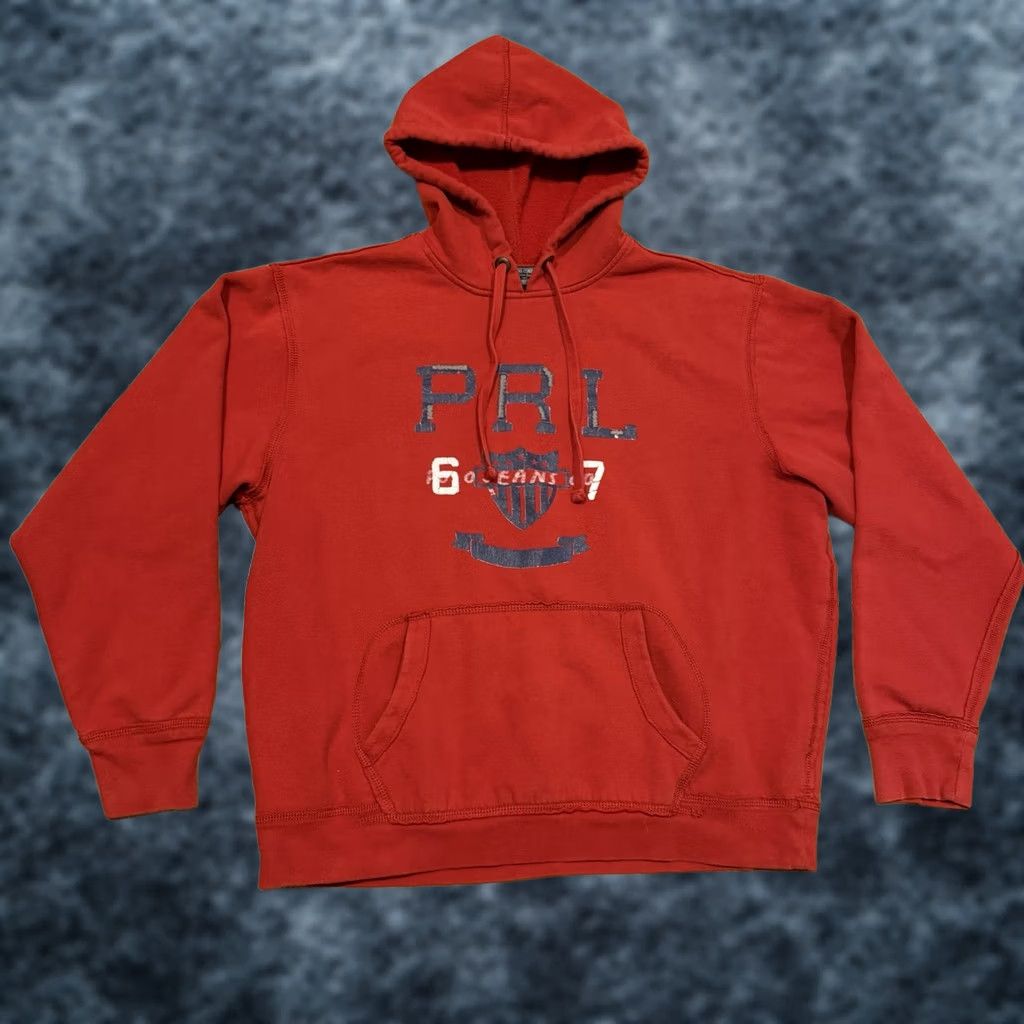 Polo Ralph Lauren Vtg Polo Jeans Company Ralph Lauren Hoodie Sweatshirt Red Pullover Men’s Large Size US L / EU 52-54 / 3 - 1 Thumbnail
