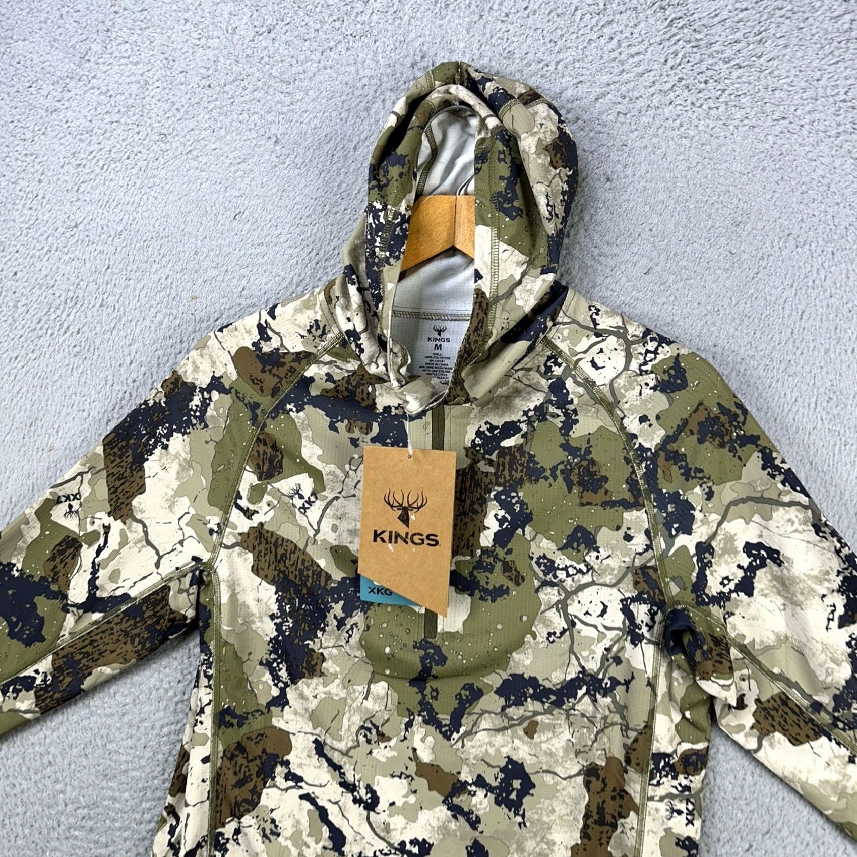 Layer 8 VINTAGE Kings Shirt Hoodie Mens Medium Green Quarter Zip Base Layer NEW Size US M / EU 48-50 / 2 - 7 Thumbnail