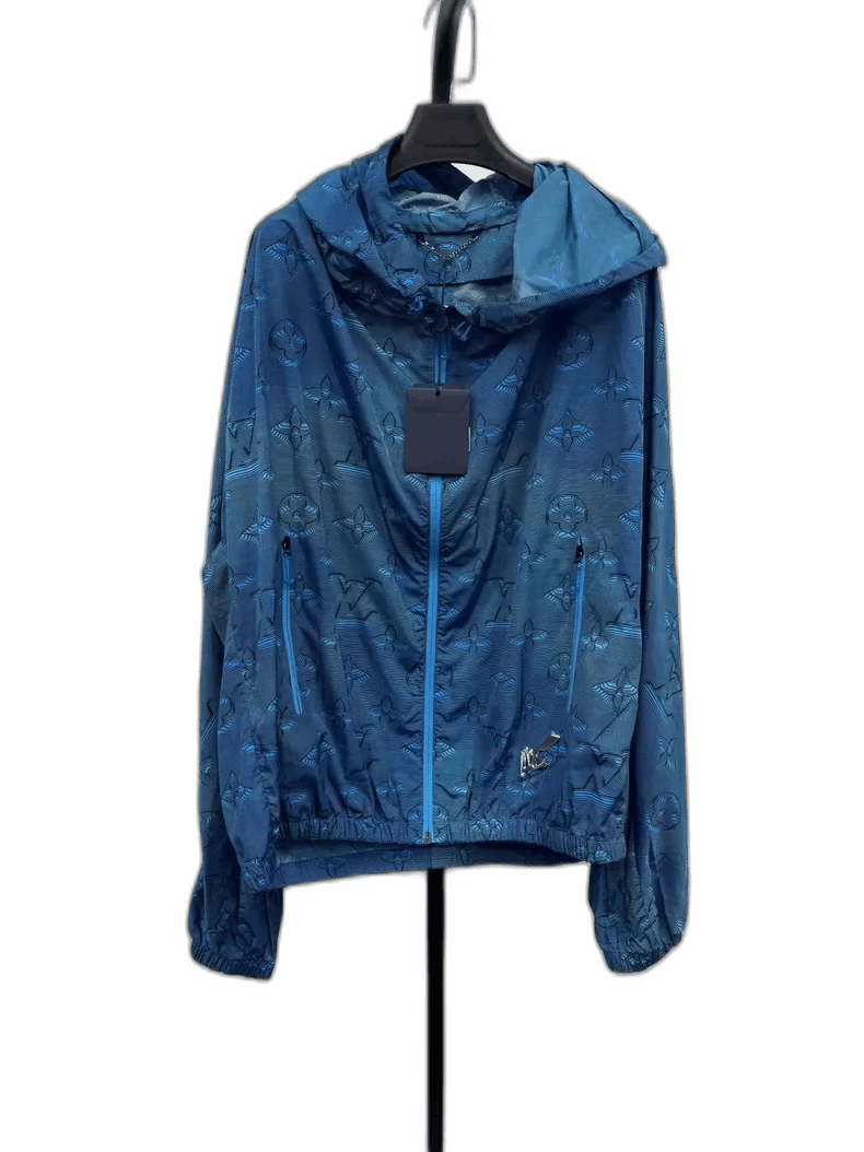Louis Vuitton LOUIS VUITTON Blue Hooded Jacket with Logo Size US XXL / EU 58 / 5 - 1 Thumbnail