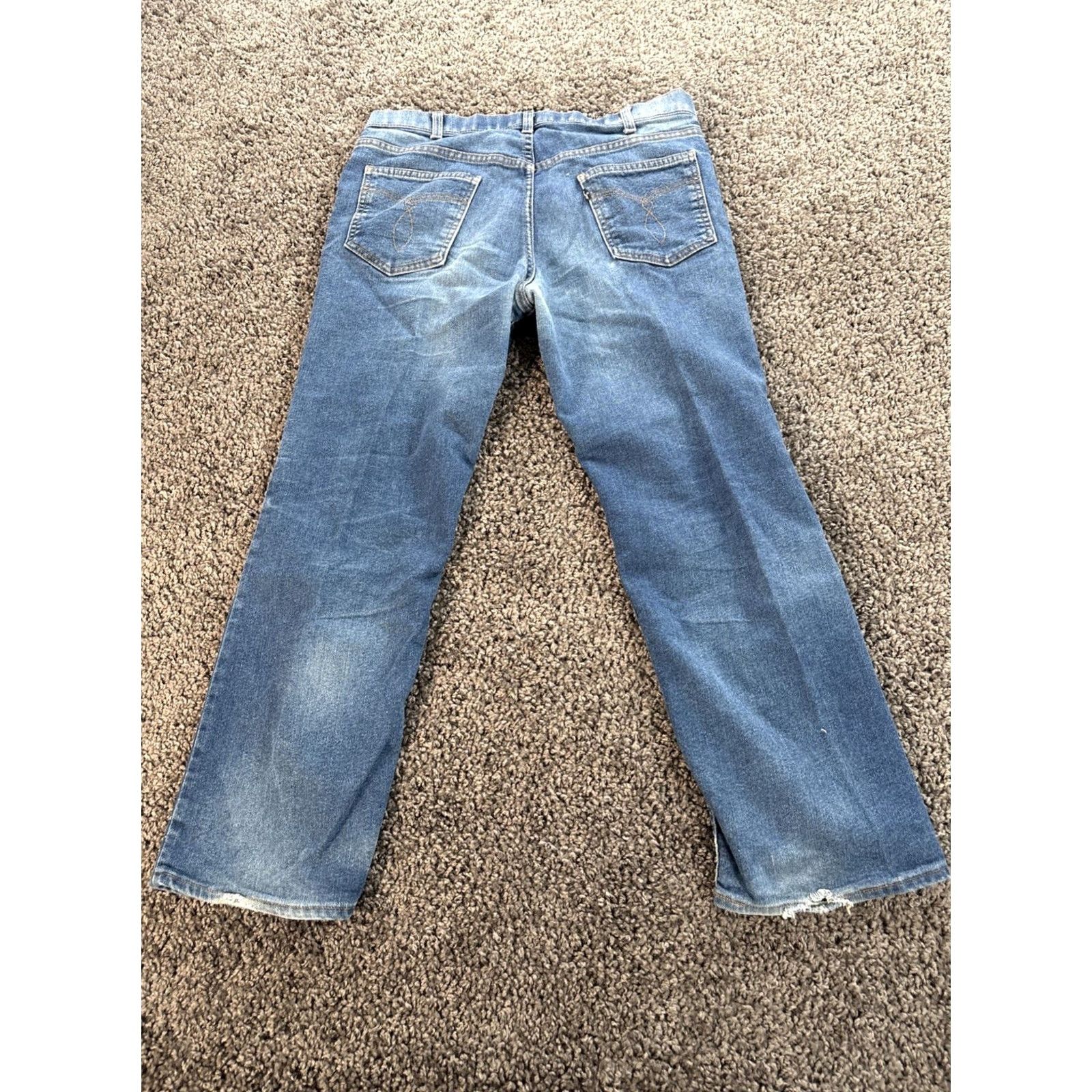 Levi's VINTAGE Levi's For Men Jeans 36x28 1980s Blue Denim Red Batwing Black Tab #40541-4615 USA Mens Size US 32 / EU 48 - 7 Thumbnail