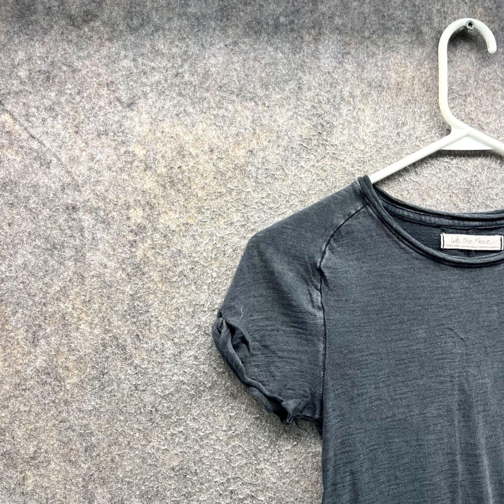 Free People Free People Shirt Womens XS Gray Short Sleeve T-Shirt Crew Neck Ruffle Cotton Tee Top Lightweight Size XS / US 0-2 / IT 36-38 - 6 Thumbnail