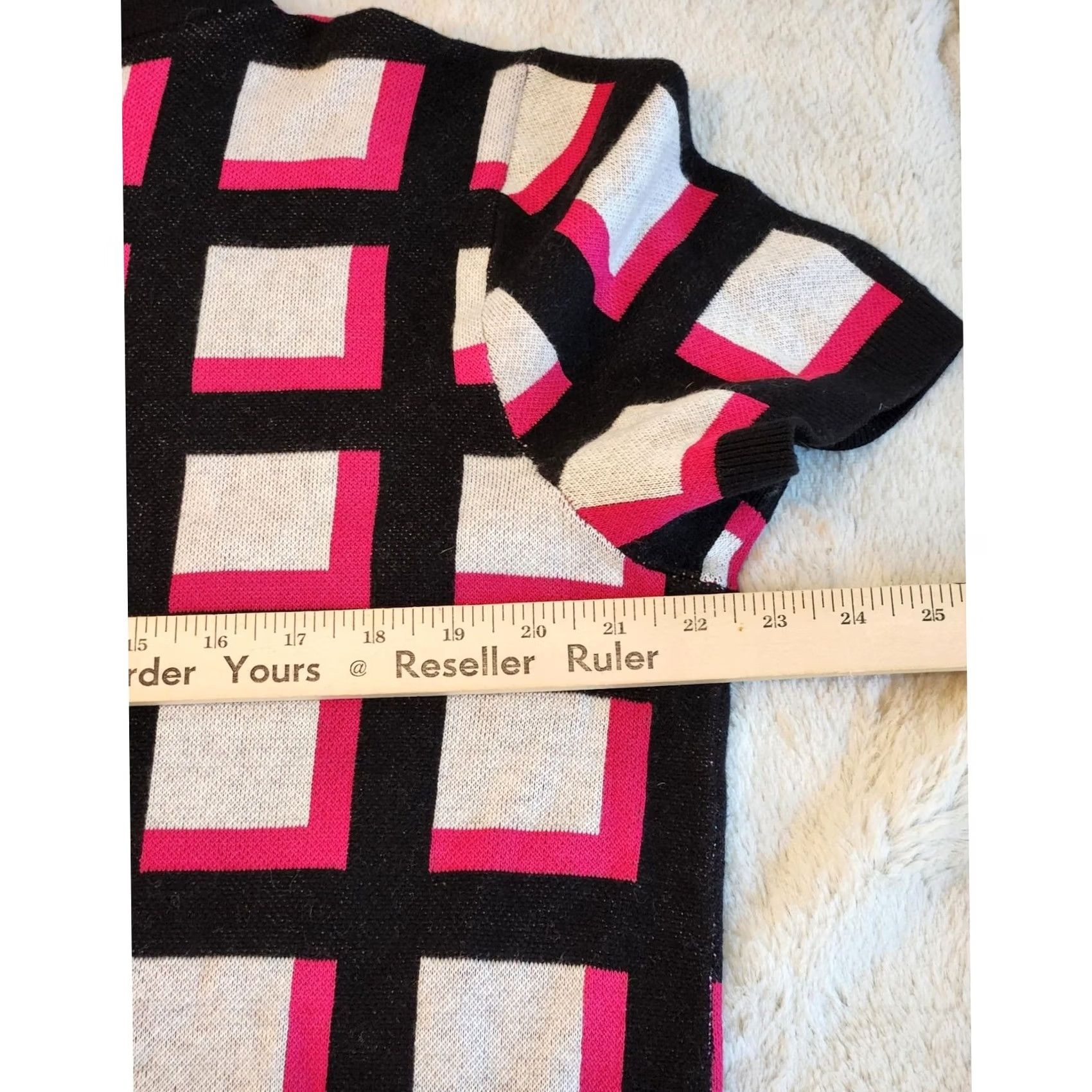 Vintage VINTAGE Kate Spade New York Windowpane Check Sweater Dress Womens XXL Geometric Knit Black Crew Neck Zipper Back 60s Inspired Size XXL / US 16-18 / IT 52-54 - 6 Thumbnail