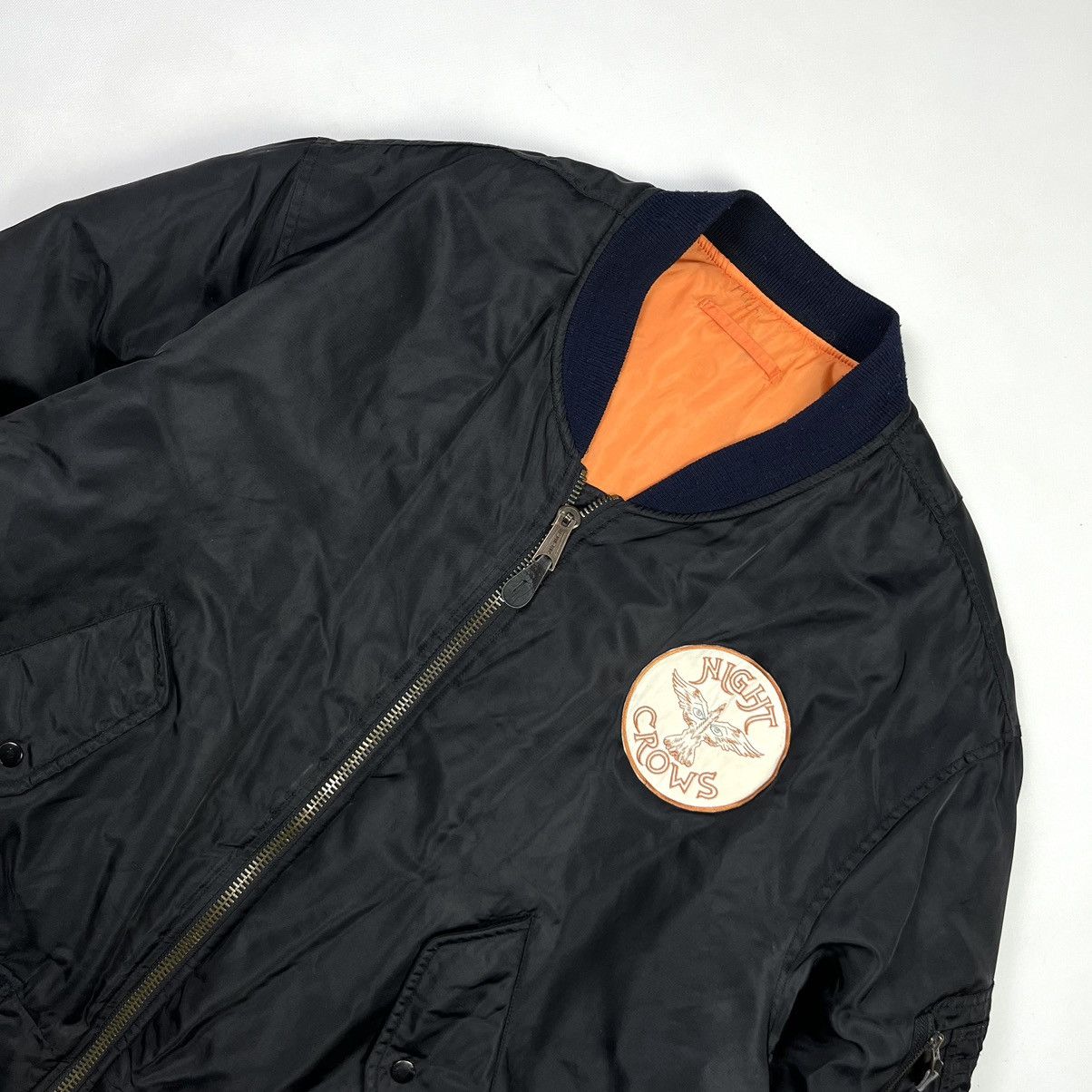 Vintage Night Crows Vintage Bomber Jacket Black Military Aviator Size US XL / EU 56 / 4 - 4 Thumbnail
