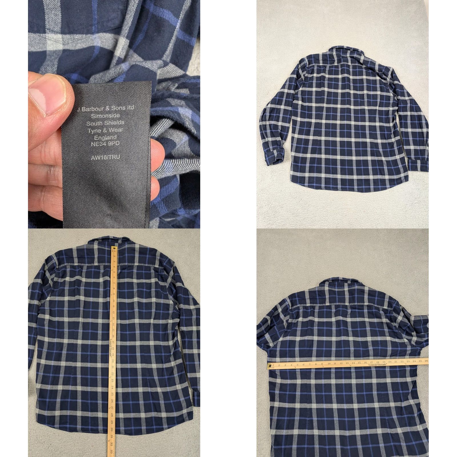 Barbour Barbour Shirt Mens XL Blue Plaid Tailored Fit Flannel Button-Down Long Sleeve Size US XL / EU 56 / 4 - 8 Thumbnail