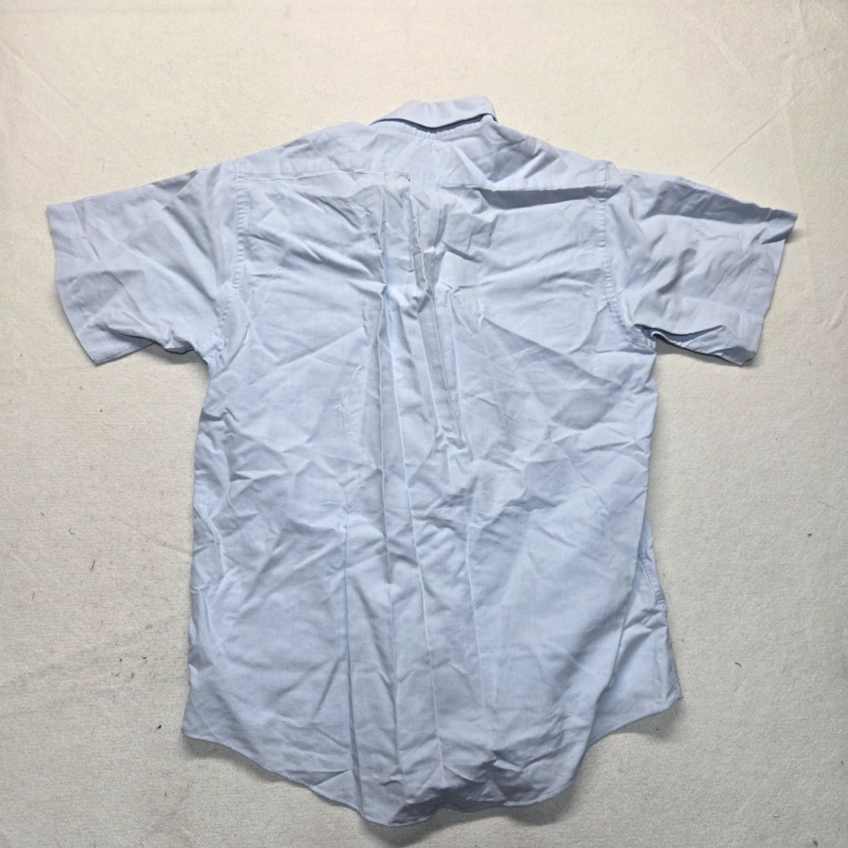 Vintage Club Run Shirtmakers Solid Blue Button Up Short Sleeve Adult Men's Size 17 Shirt Run Club Solid Blue Button Up Short Sleeve Men’s 17 Size Adult Size US M / EU 48-50 / 2 - 7 Thumbnail