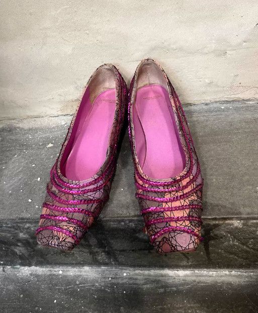 Undercover UNDERCOVER Early Spiderweb Sequin Square-Toe Flats Size US 6.5 / IT 36.5 - 2 Thumbnail